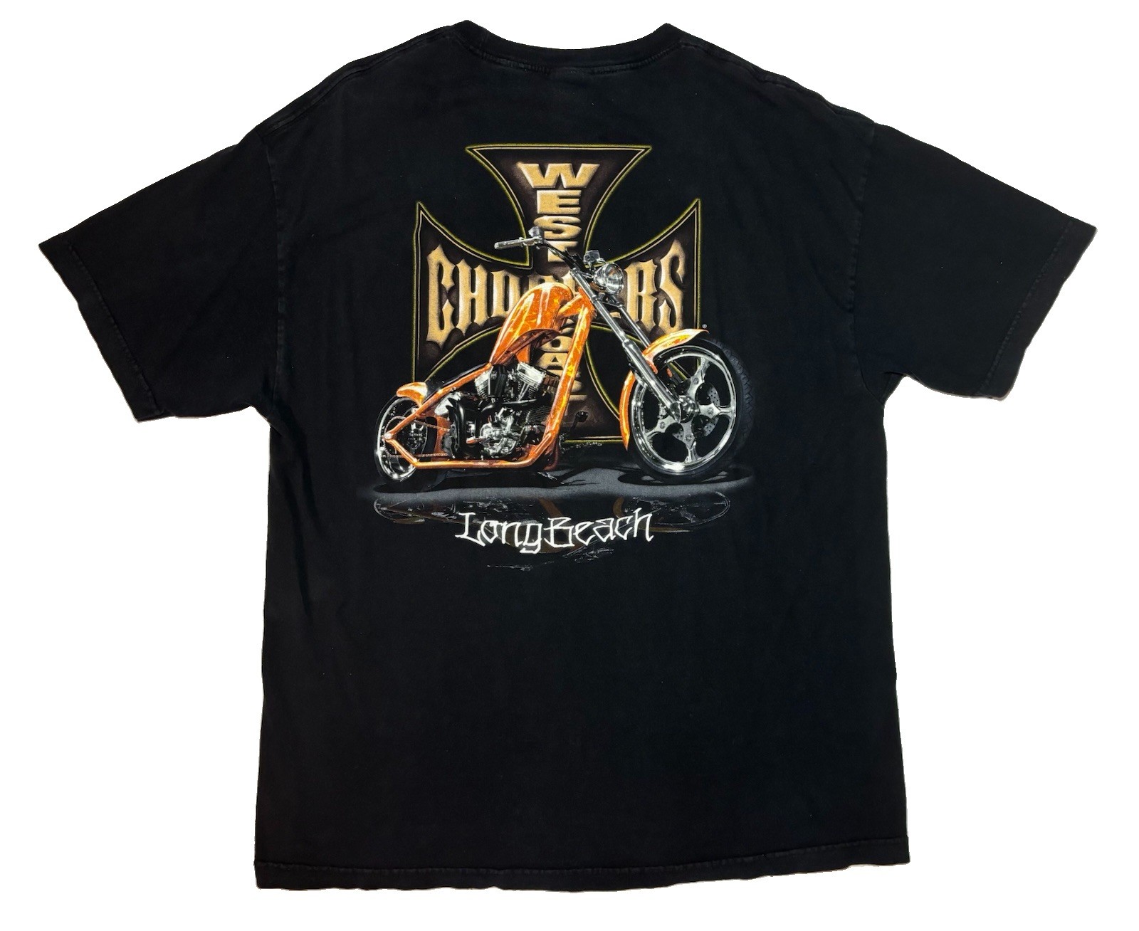 Vintage West Coast Choppers T Shirt Mens XL Black 90S Y2K Jesse Who Biker 2 Side