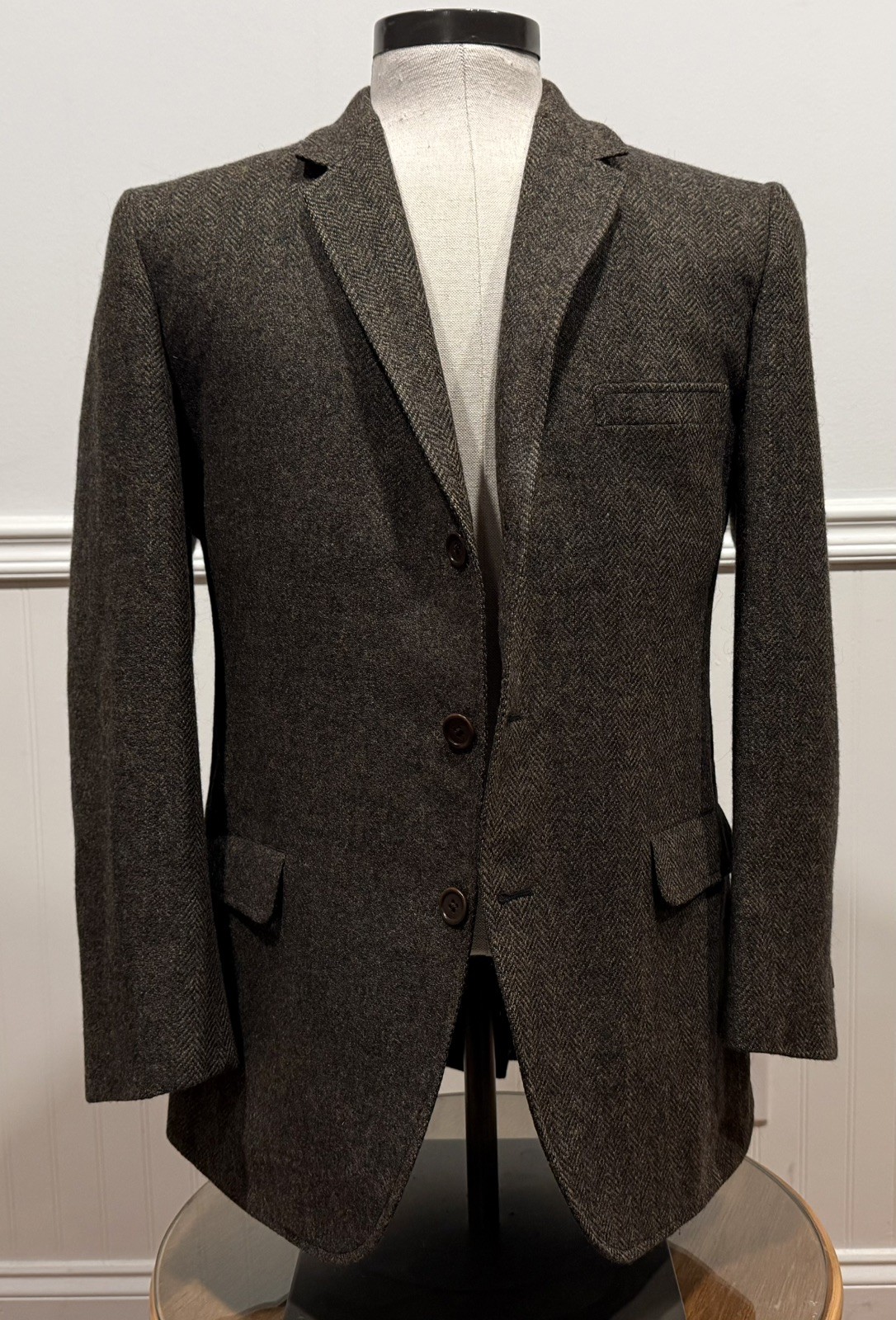 VTG 60s-70s Brown Herringbone Tweed Sportcoat- Hart Schaffner & Marx – 40S