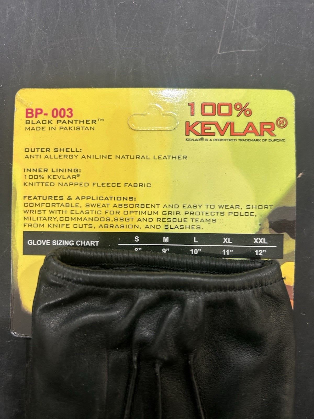 Black Panther 100% Made With Kevlar Police And Military Gloves Size Medium
