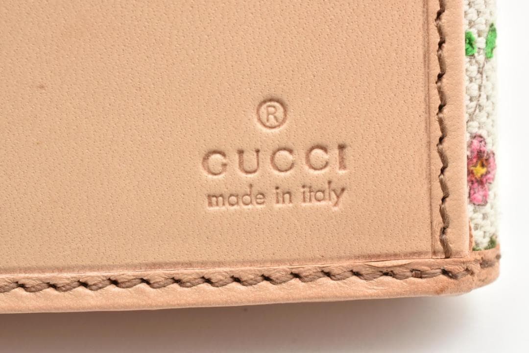 Gucci Horsebit Flora Leather Long Wallet Floral Size 7.48in Made in Italy