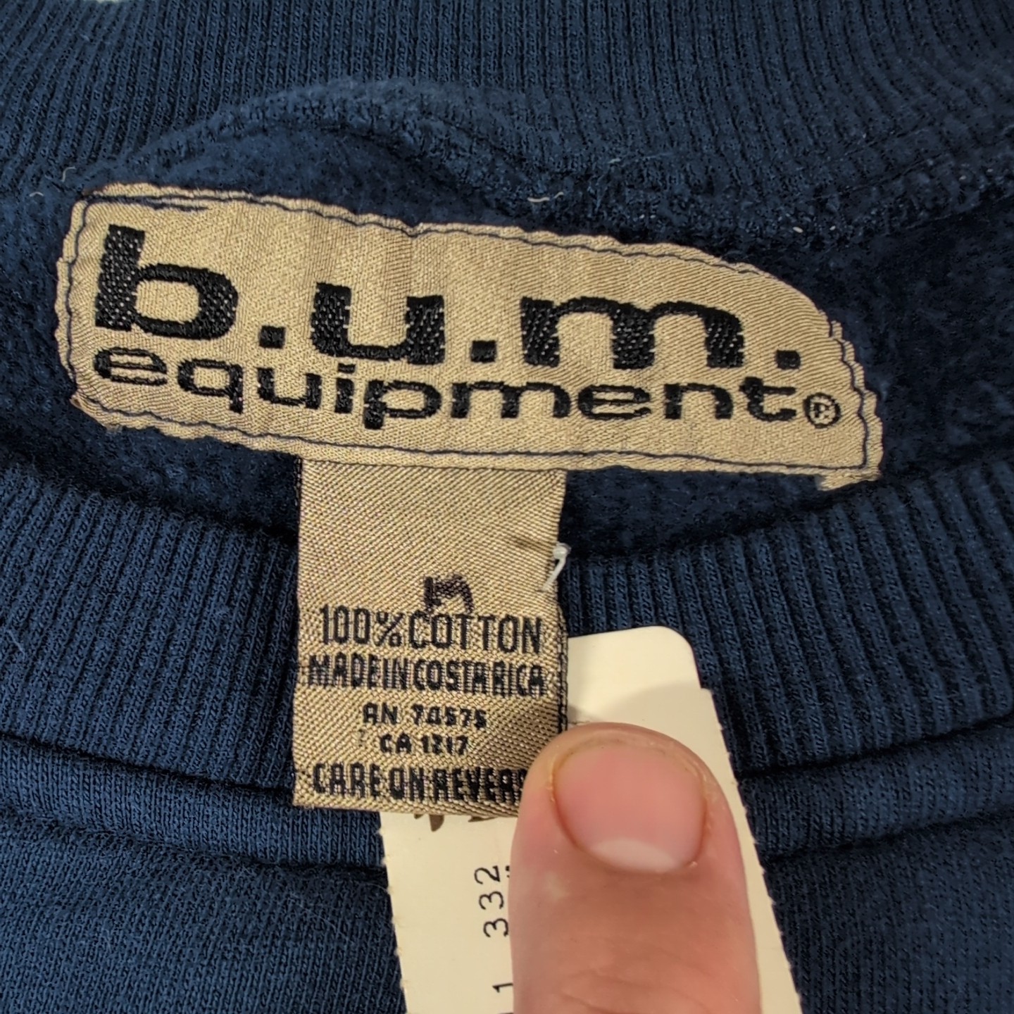 Vintage With Tags 1993 BUM Equipment Crewneck Sweatshirt Adult XL Blue Pullover