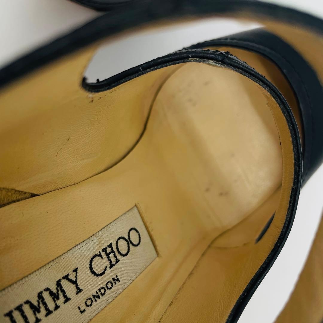 Jimmy Choo Leather Pumps Triple Strap Black Women’s Size EU35/US5