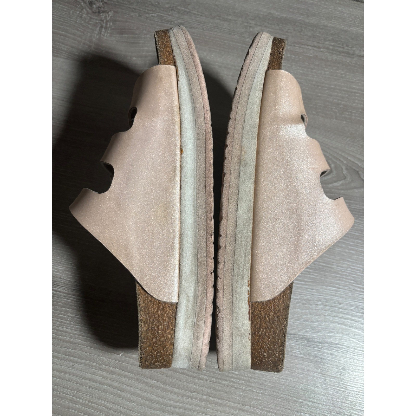 Papillio by Birkenstock Florida Platform Sandals Rose Pink Metallic 37 US 6-6.5