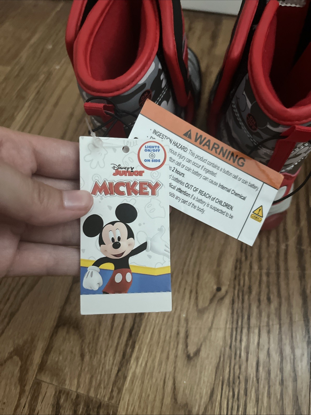 Disney Toddler Boys Mickey Mouse Light Up Snow Boots Size 8 NEW WITH TAGS!
