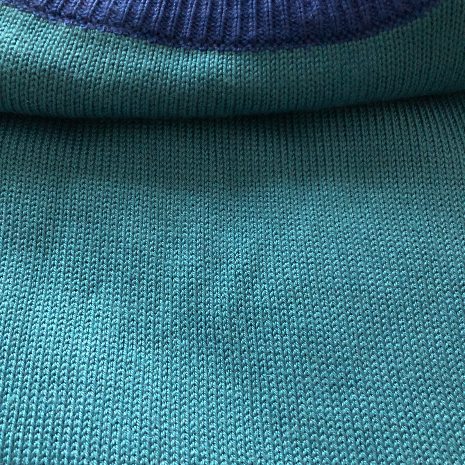 VINTAGE YARELL GREEN/BLUE/BLACK KNITTED JUMPER – SIZE 14 NEW WITHOUT TAGS