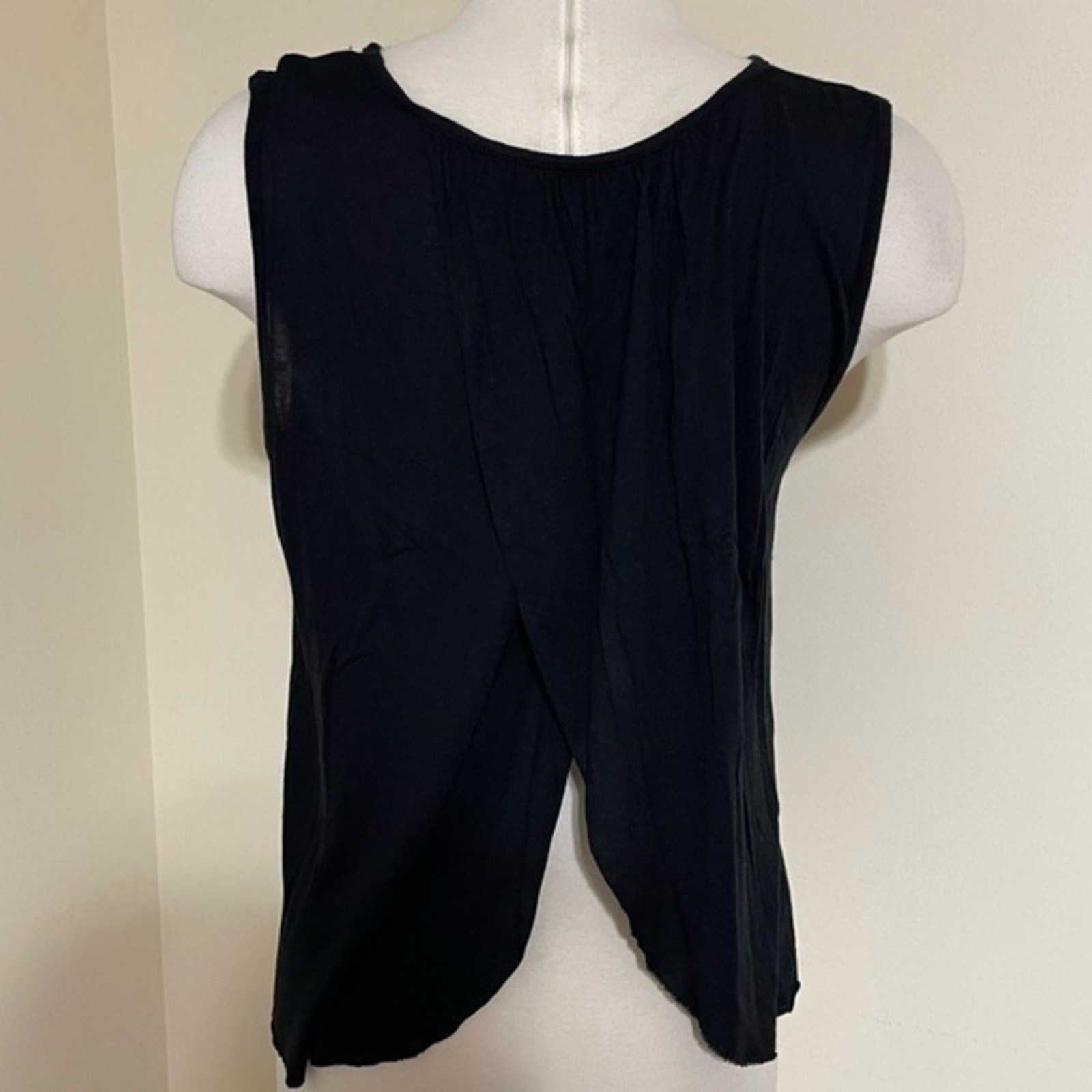 True Religion Women’s XS Black Open Back Tank Top Modal Made USA Y2K
