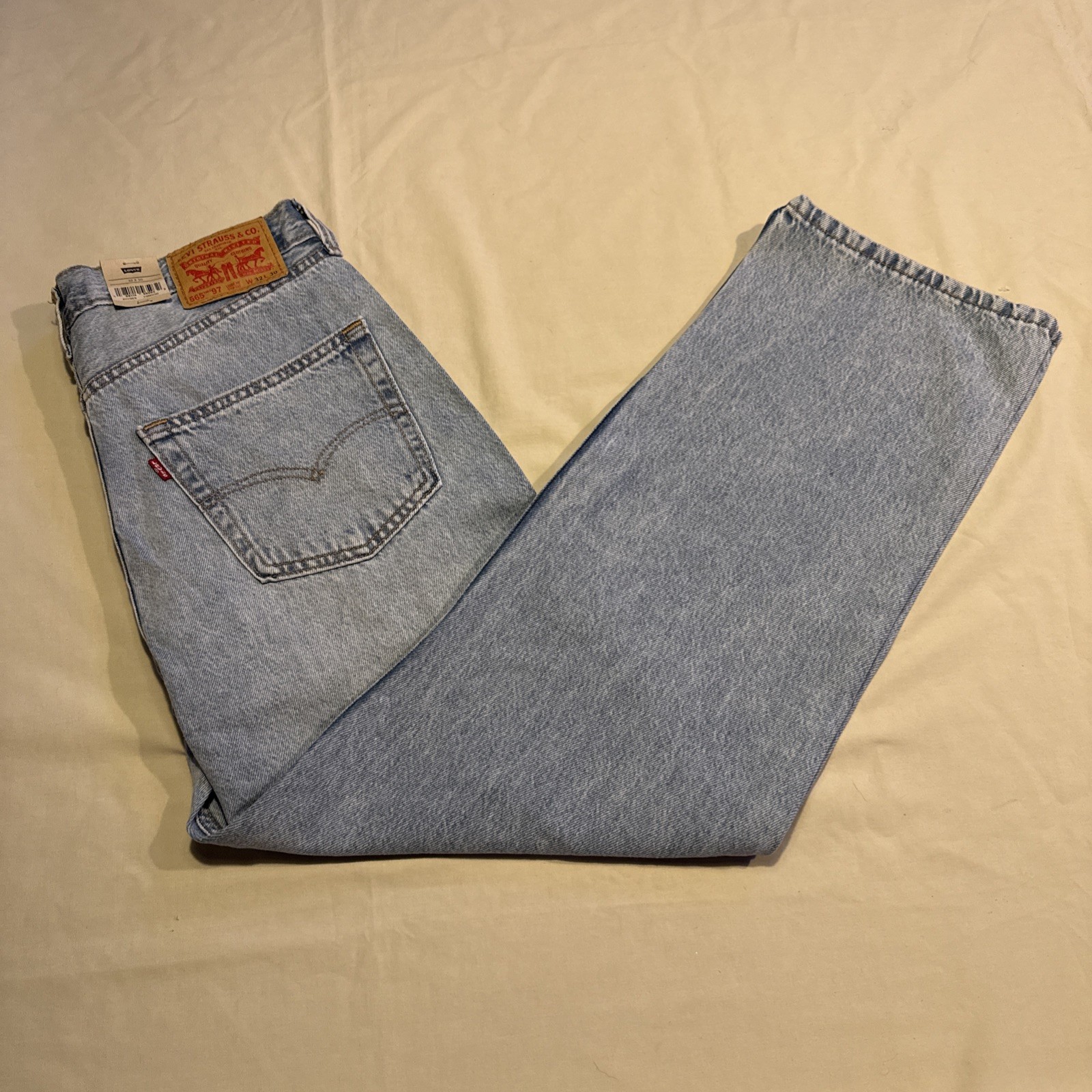 Levi’s 565 Jeans Mens 32×30 Light Blue Wash Loose Straight 97 Denim Fit