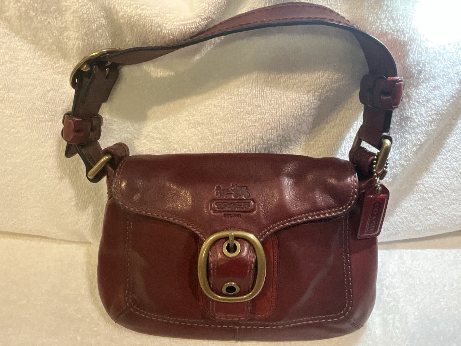 Vintage Coach Bleecker Legacy Tattersall Flap Shoulder Bag Leather Y2K 11427