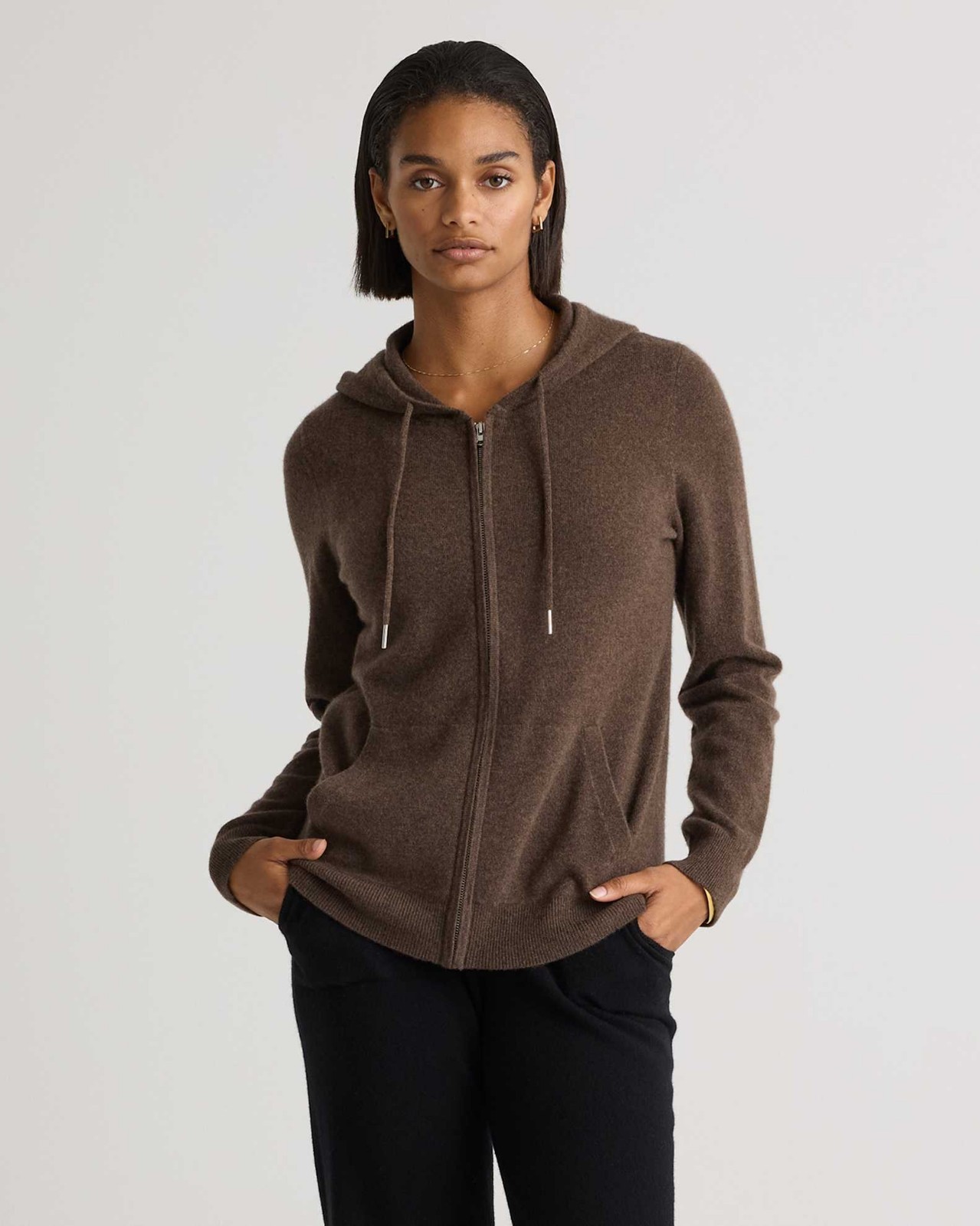 NWT Quince Mongolian Cashmere Full-Zip Hoodie Sweater