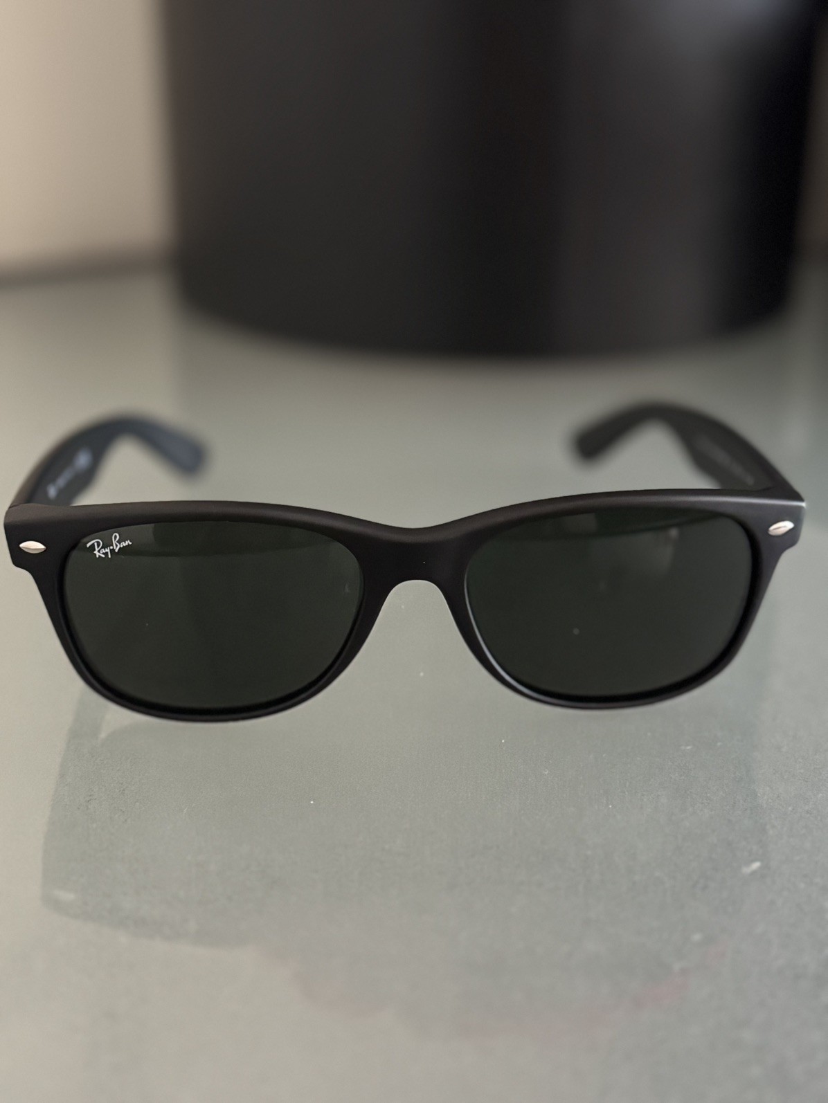 Ray-Ban Wayfarer RB2132 Sunglasses 55mm Matte Black Frame G-15 Green Lens