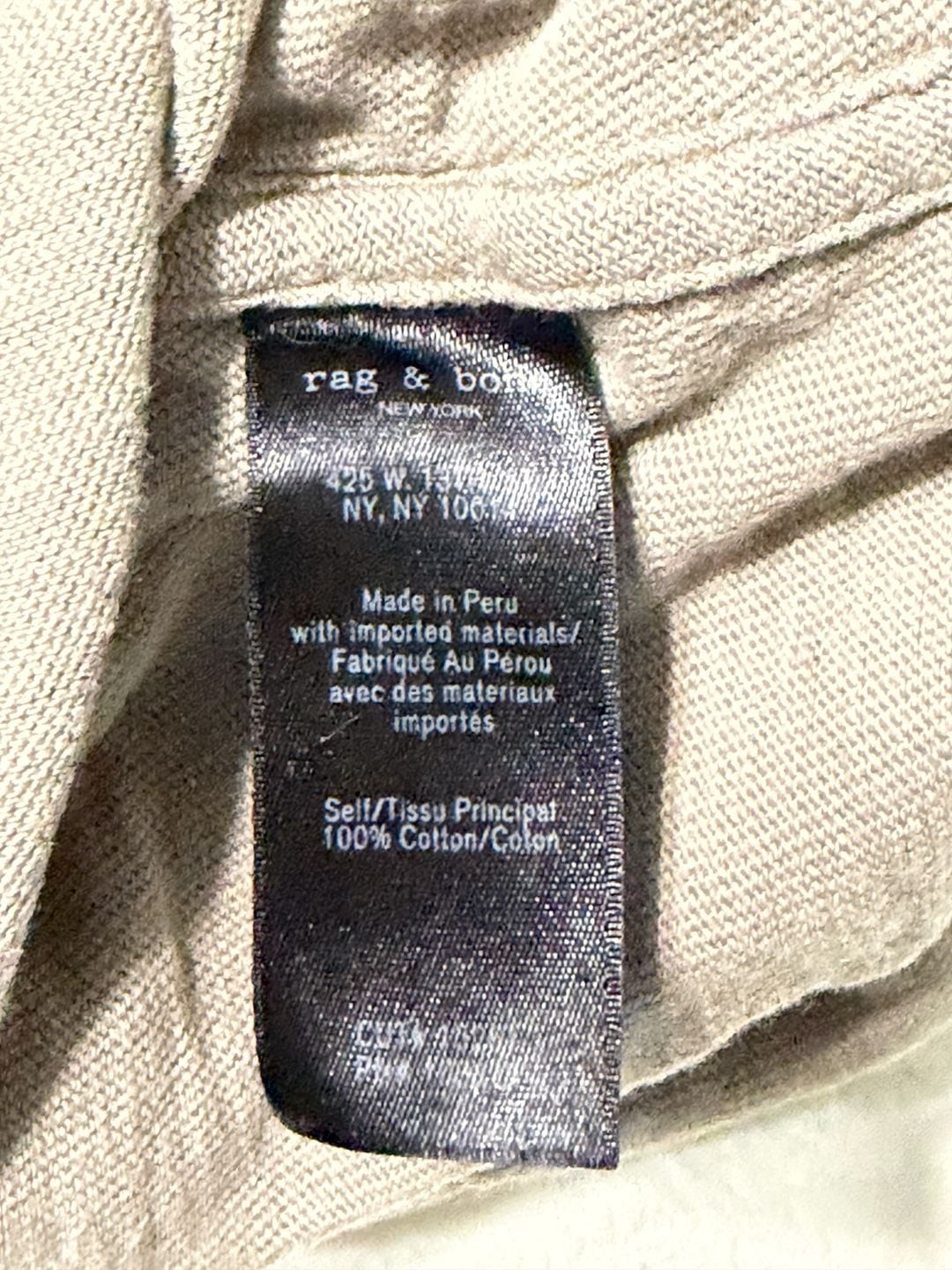Rag & Bone Standard Issue Washed Gray Slub Tee M