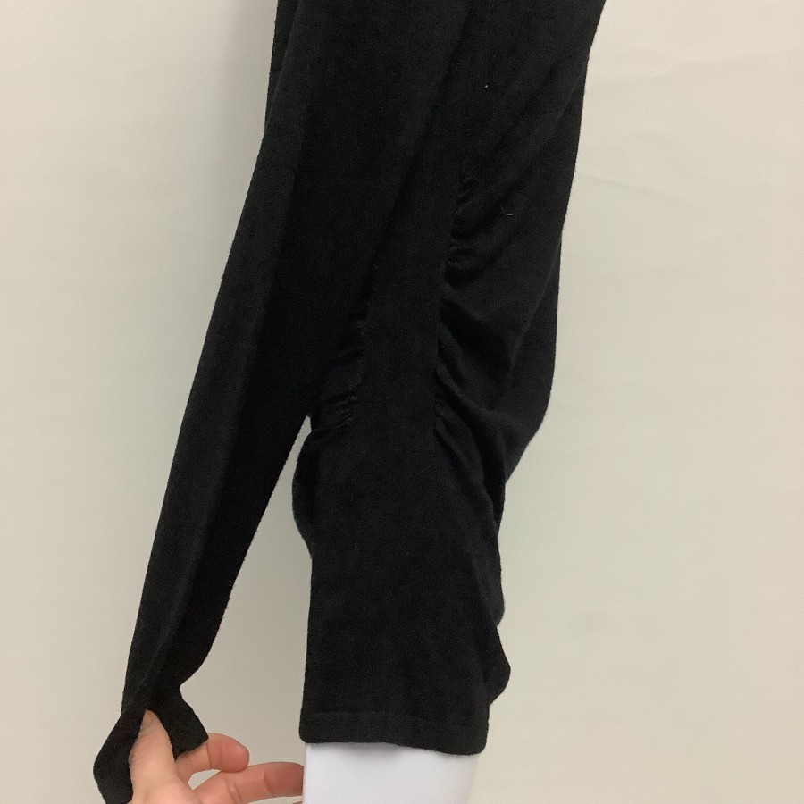 Coast Black Long Sleeve Mesh Detail Top Size XS 24 in Length 15 Inch Pit to Pit