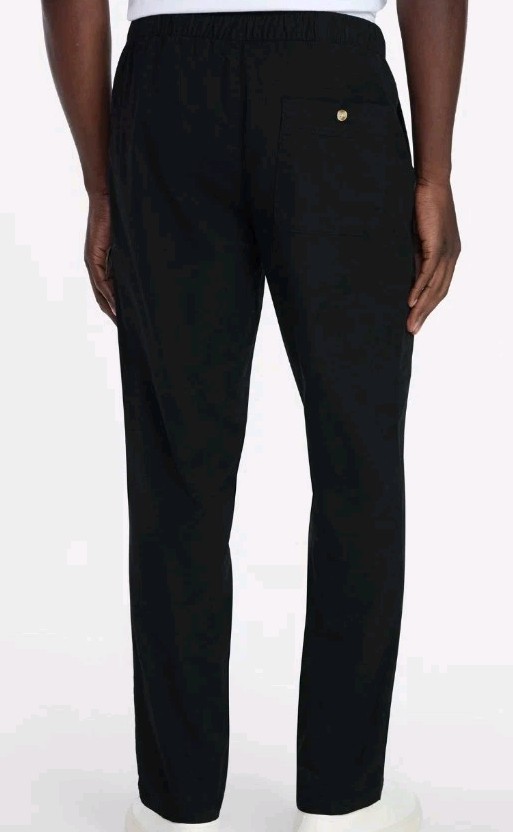 George Men’s 2XL 44-46 Weekend Pull-On Chino Pants BLACK Stretch Waist #21426