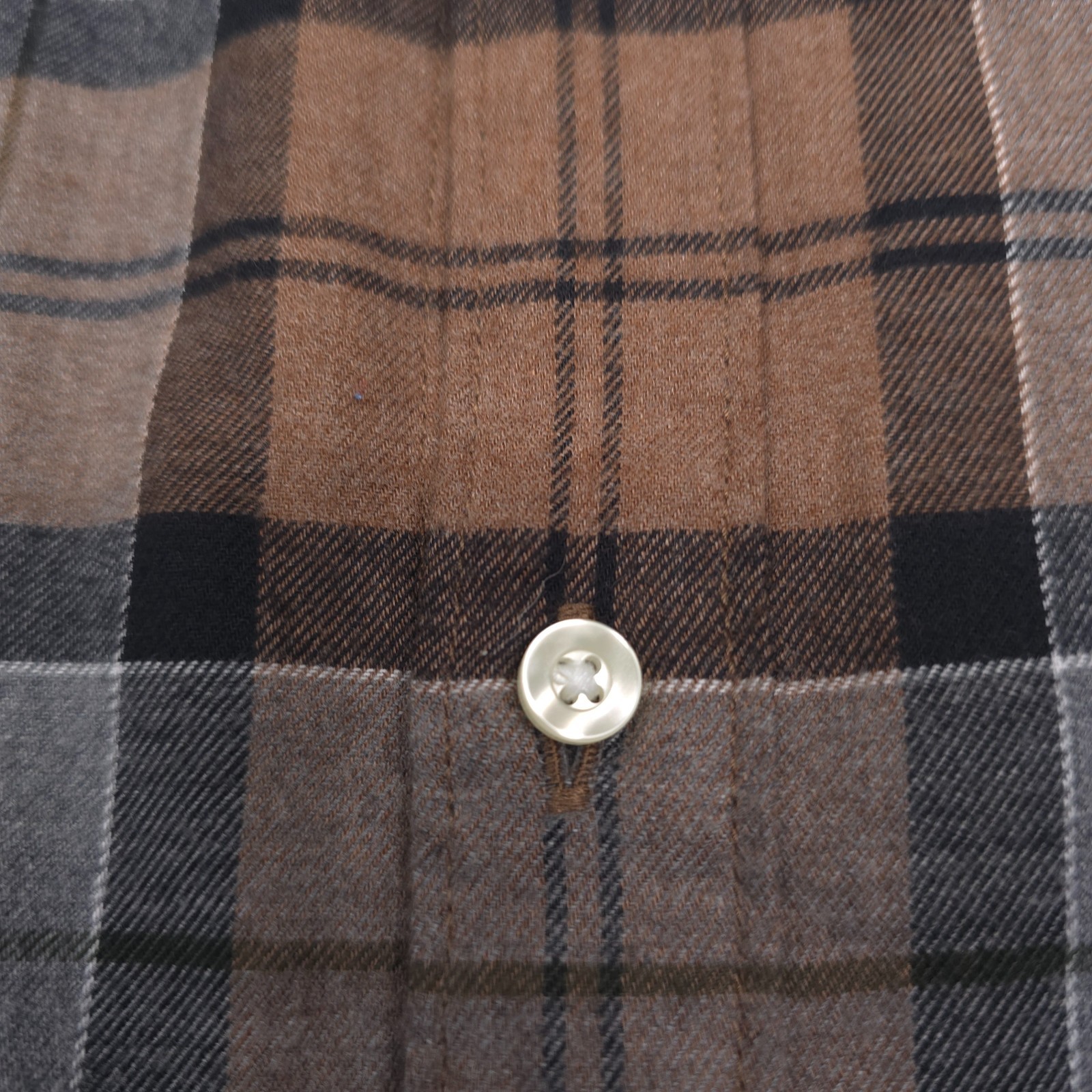 $110 Barbour Cedarwood Plaid Rasay Tailored Flannel Shirt Mens Size Small