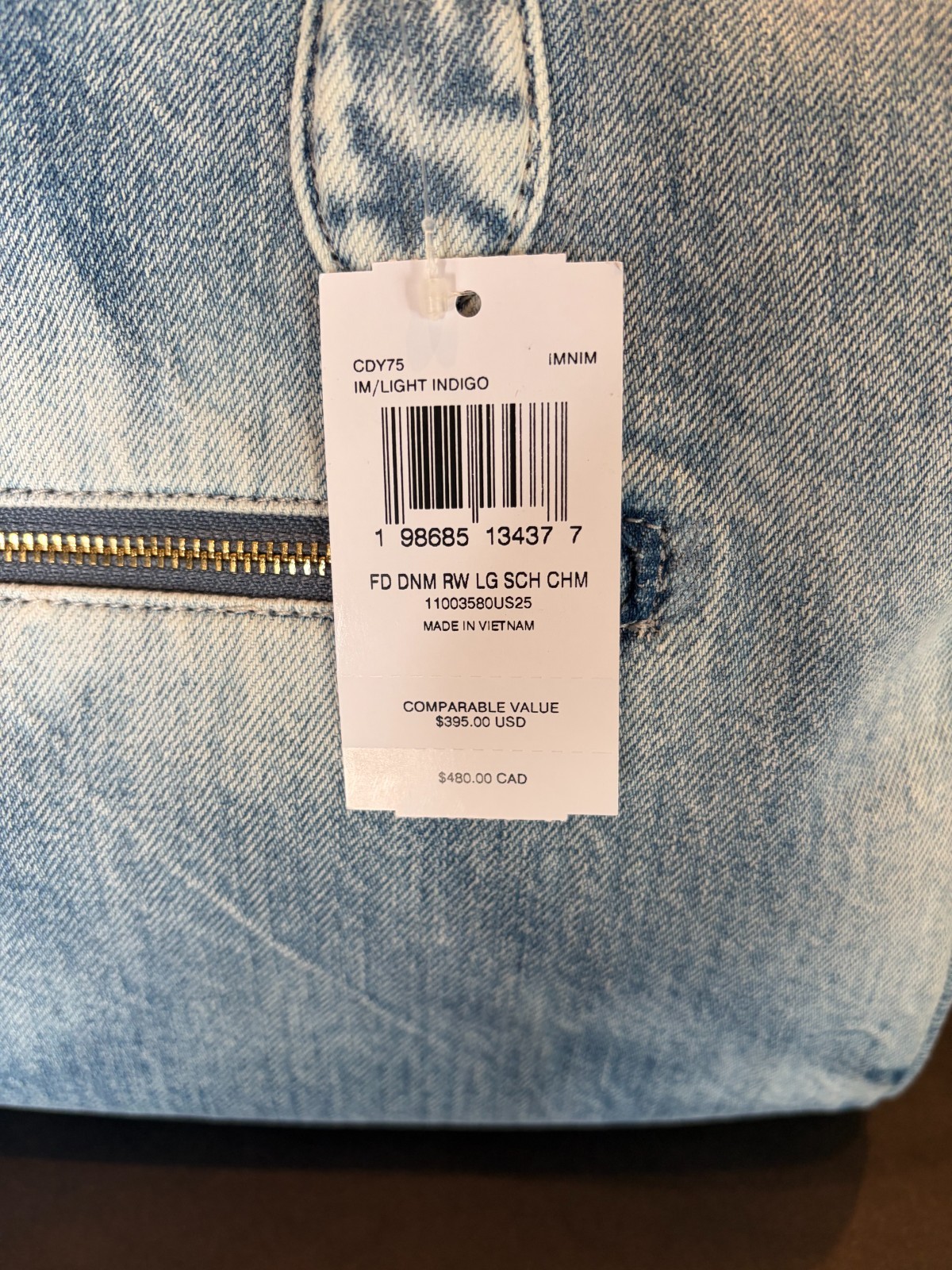 NWT Coach CDY75 Rowan Large Satchel Bag In Loved Denim With Charms Light Indigo