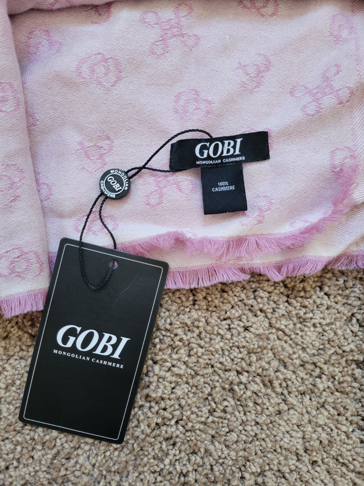 Gobi Cashmere Monogram Scarf Poncho 100% Mongolian Cashmere 200 cm /120 cm