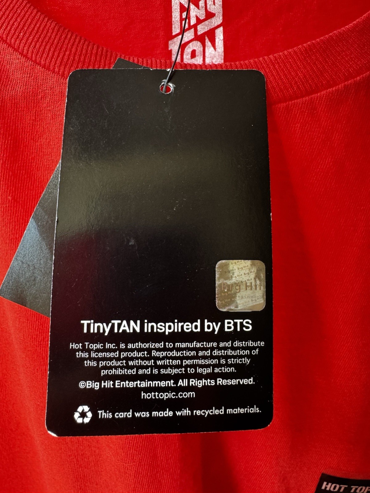 BTS Tiny Tan Hot Topic MIC DROP Red T-shirt Kpop Size Small NWT Official Merch