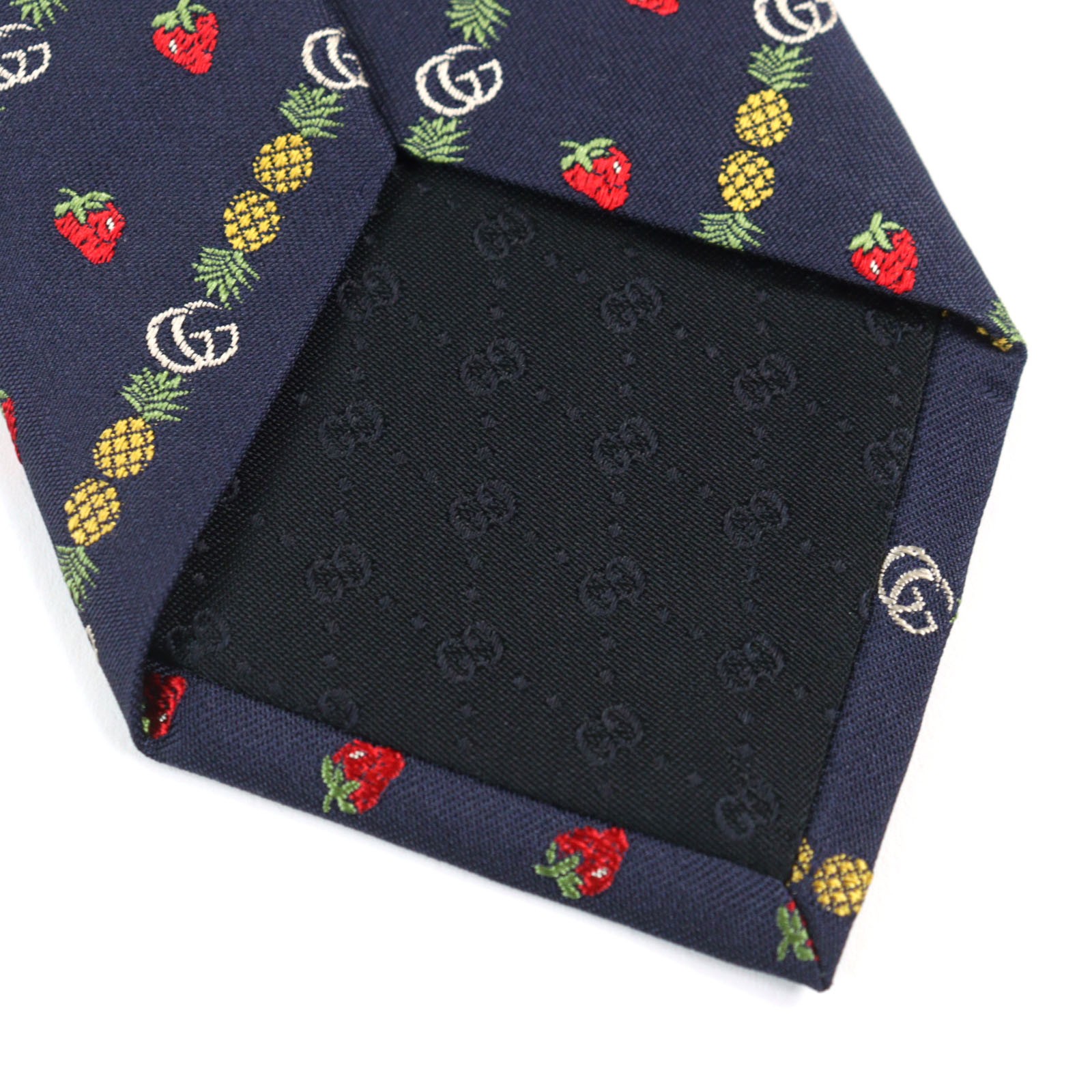 Gucci GG logo Bee Pineapple Strawberry Silk Tie – DUTY FREE