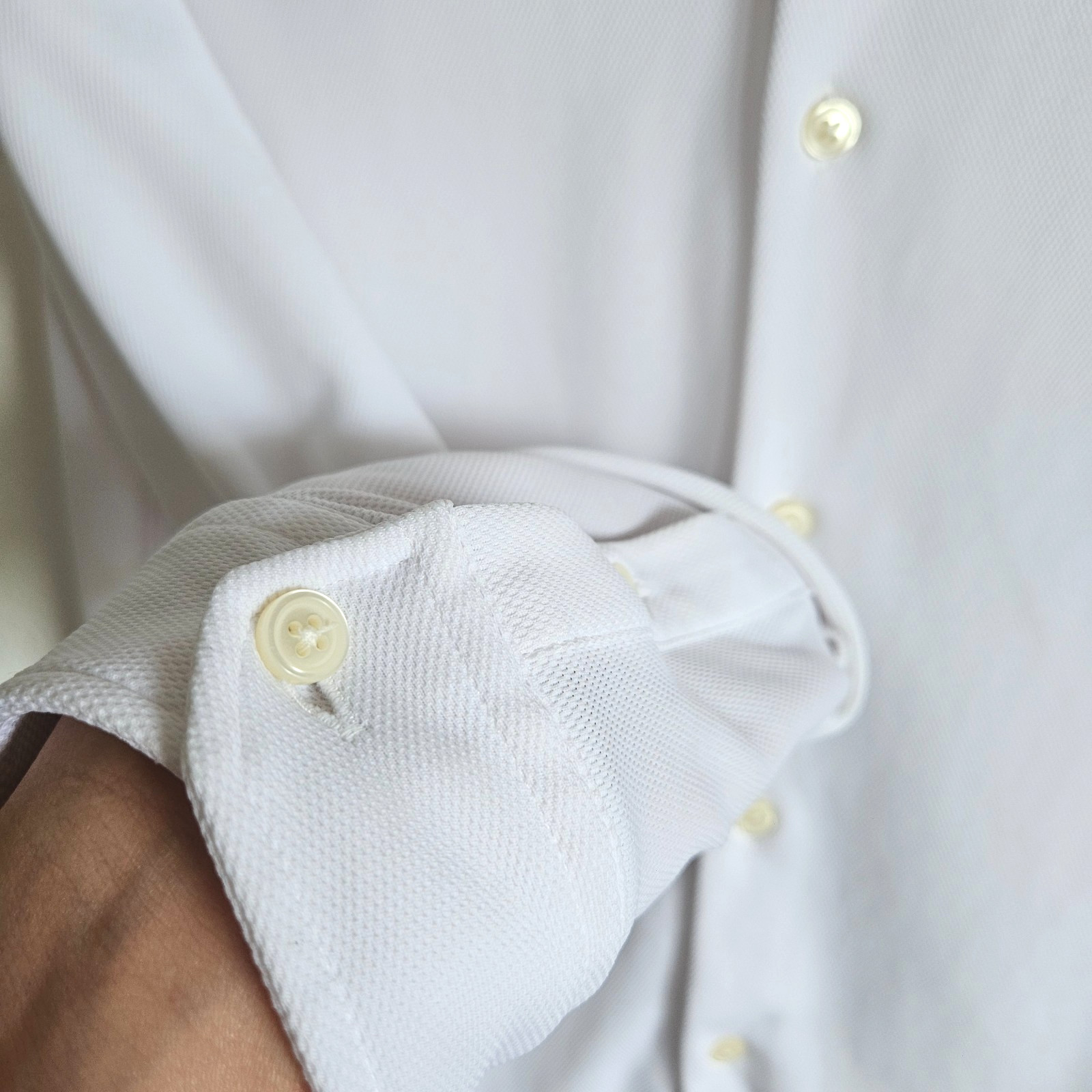 El Ganso x Sepiia Tech Shirt White Slim Fit Performance Water Repellent Size M