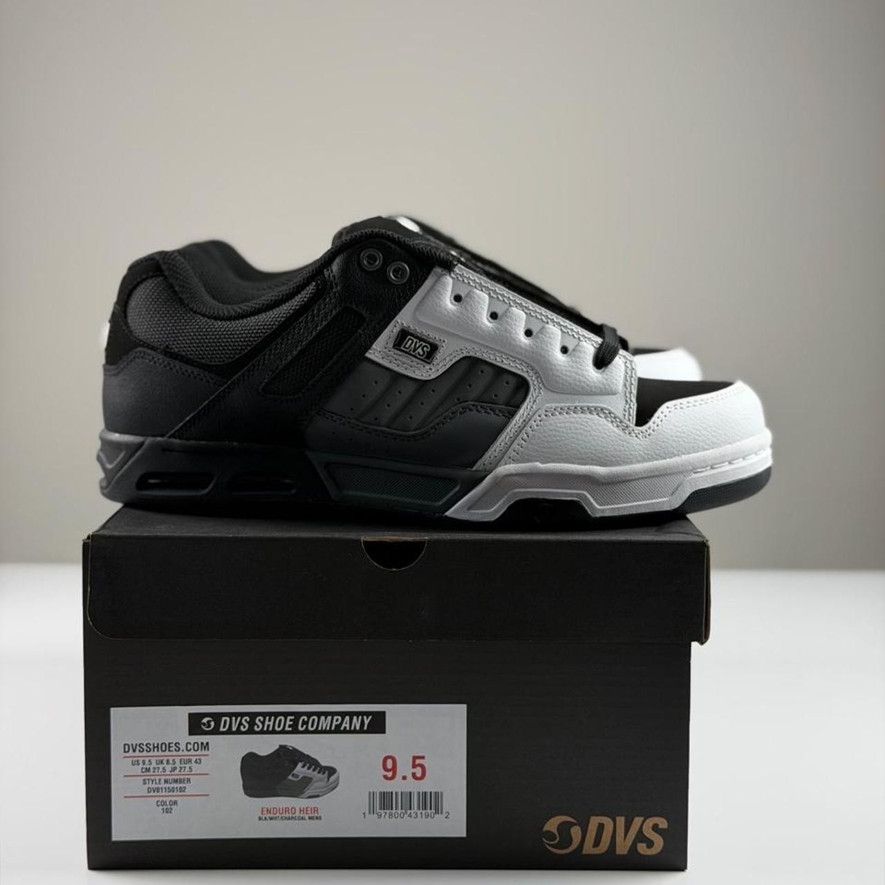 DVS Shoes Enduro Heir in Black/White/Charcoal, Size 9.5