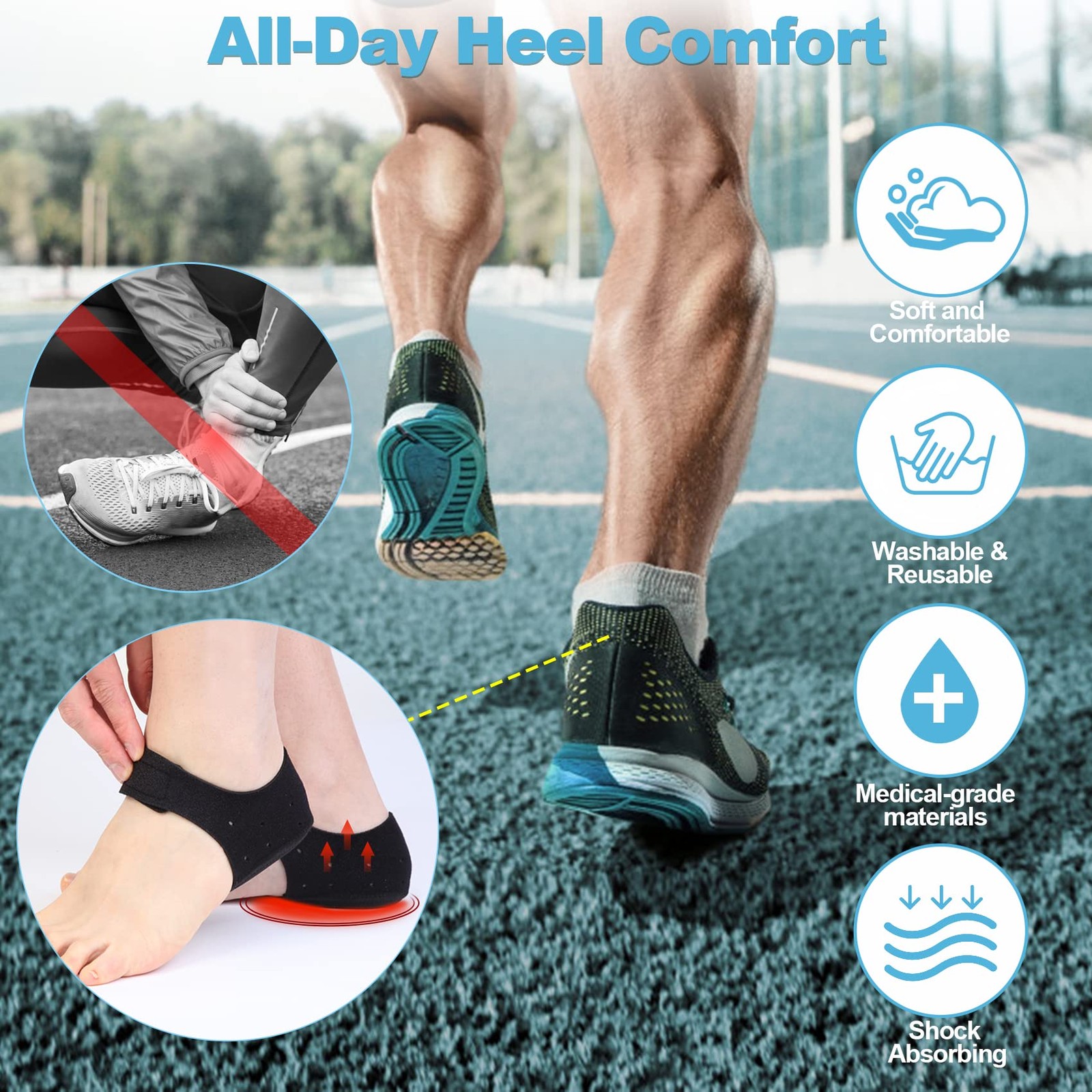 Thicker Heel Cushion Cups for Heel Pain Relief, Plantar Fasciitis & Heel Spur…
