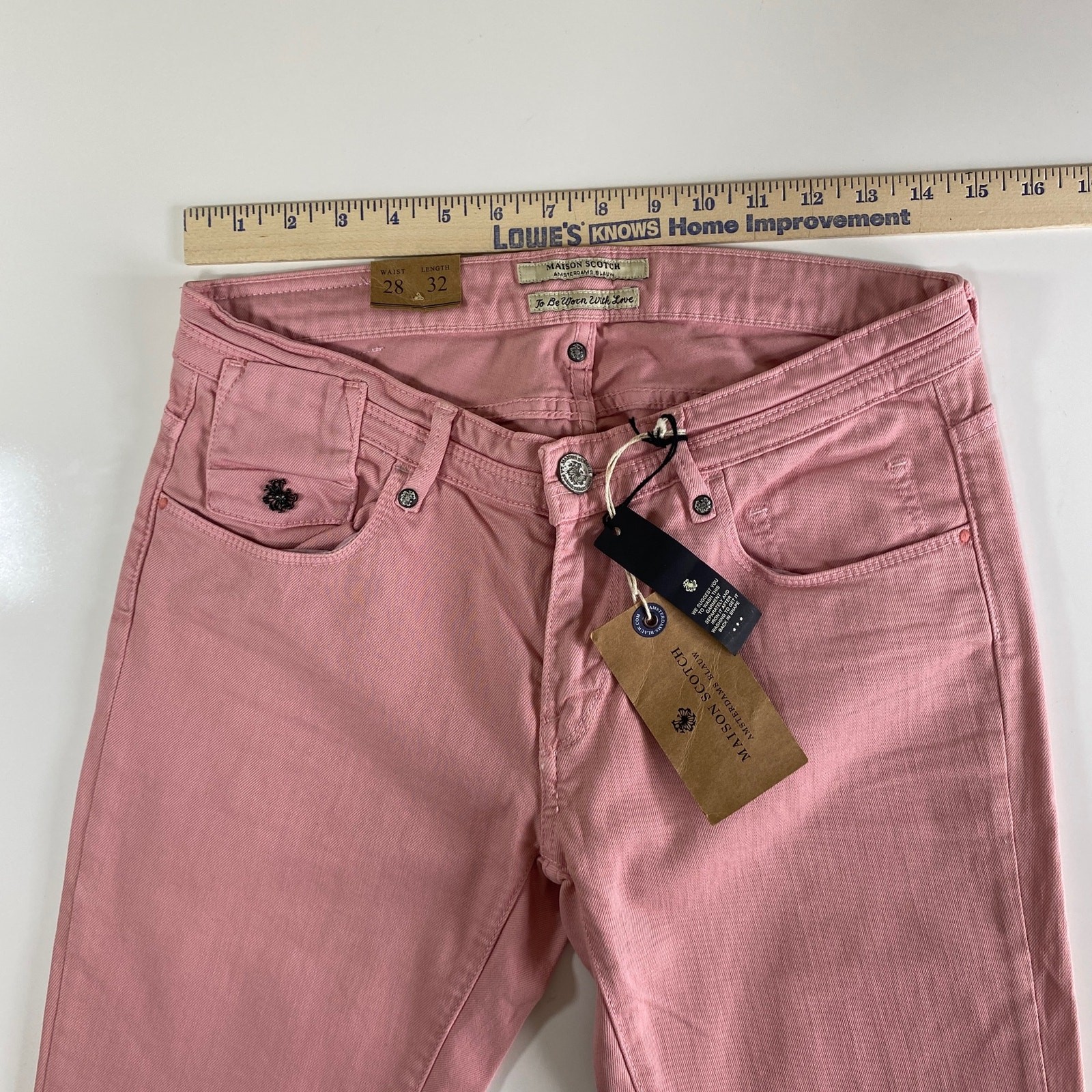 MAISON SCOTCH Aamsterdam Blauw Pink Skinny Jeans Size 28 32 Les Bon Vivants