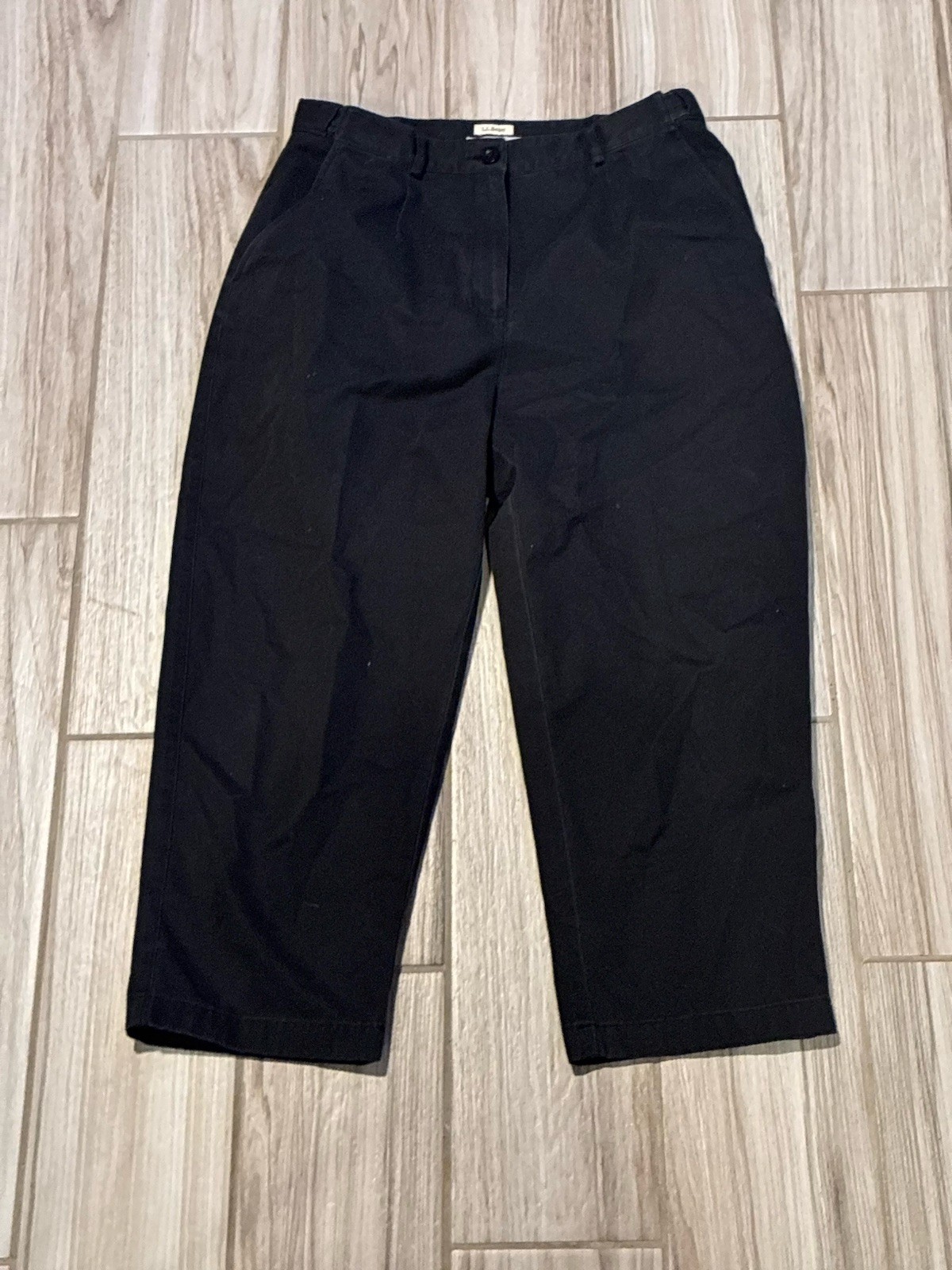 LL Bean Jeans Womens Size 12 Reg Straight Leg Dark Wash Black Pockets Casual