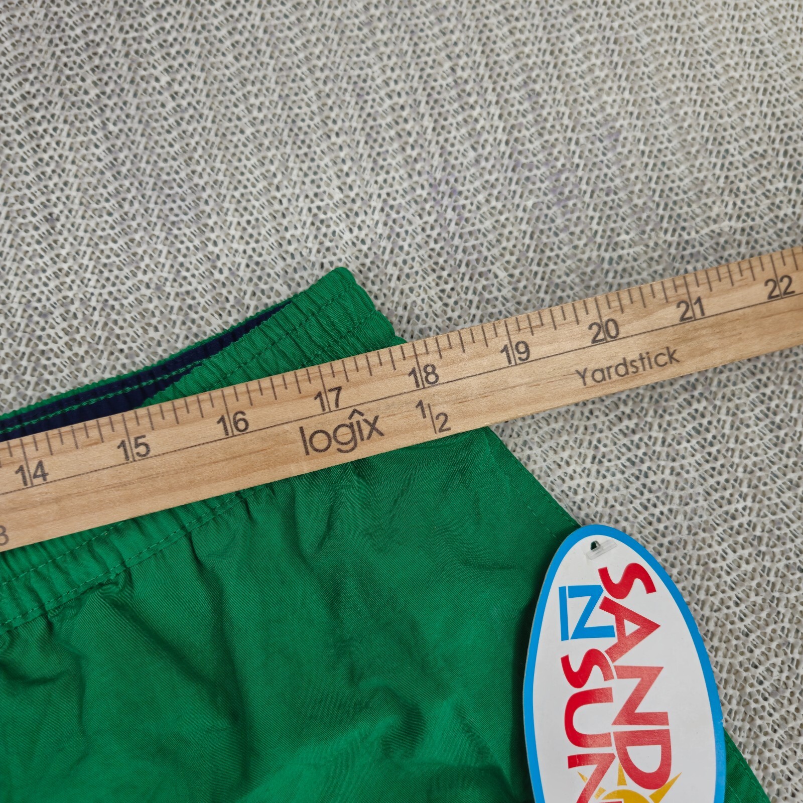 Vintage Sand N Sun Swim Trunks Shorts Mens Large Green Lined Pockets Y2K