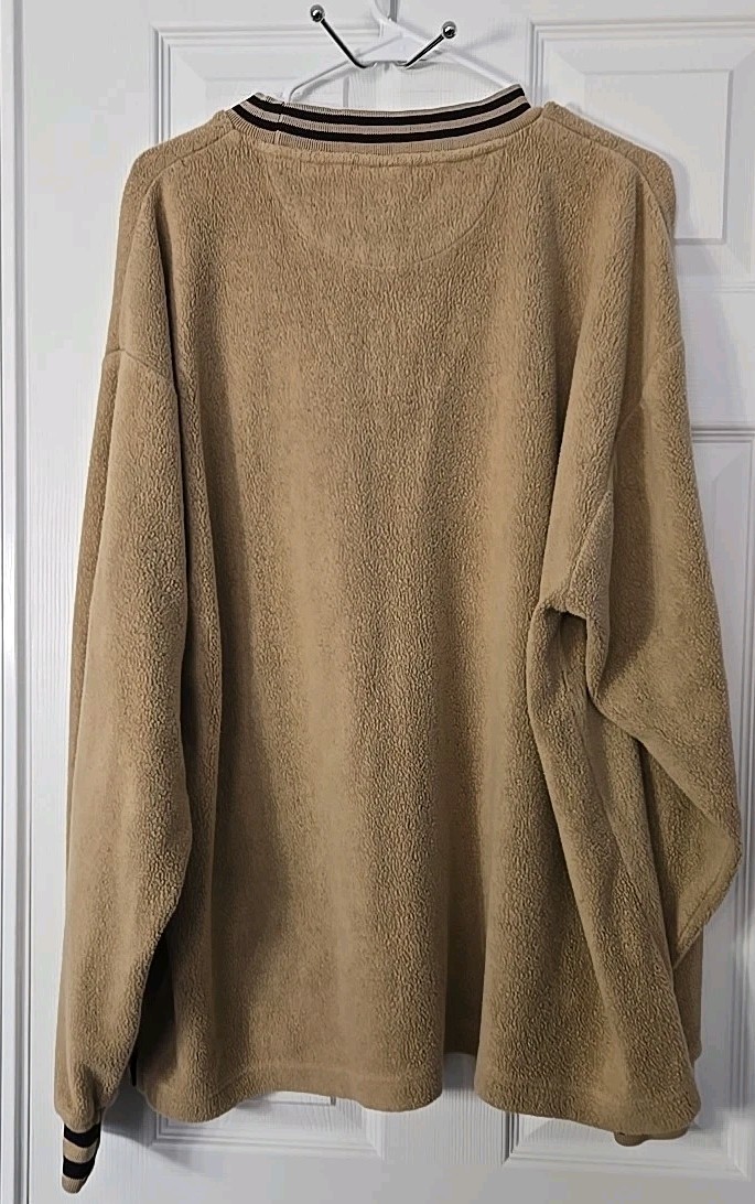 Speedo Mens Pullover Sharpa Fleece Size Large Camel Color With Blue Trim