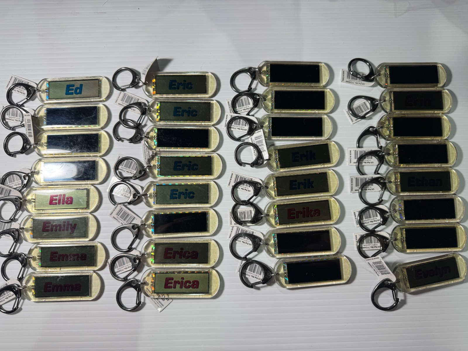 Acrylic Blinking Solar Powered Key Chain 4.0″ Long w/Snap Ring, w/NAME