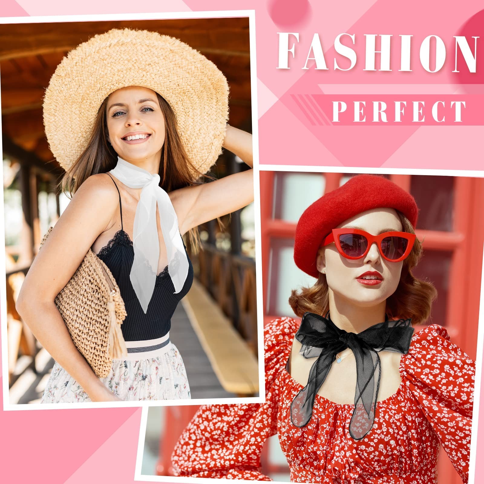 22 Pcs 50s Retro Sheer Head Scarves for Women – Lightweight Chiffon Dance & Jugg