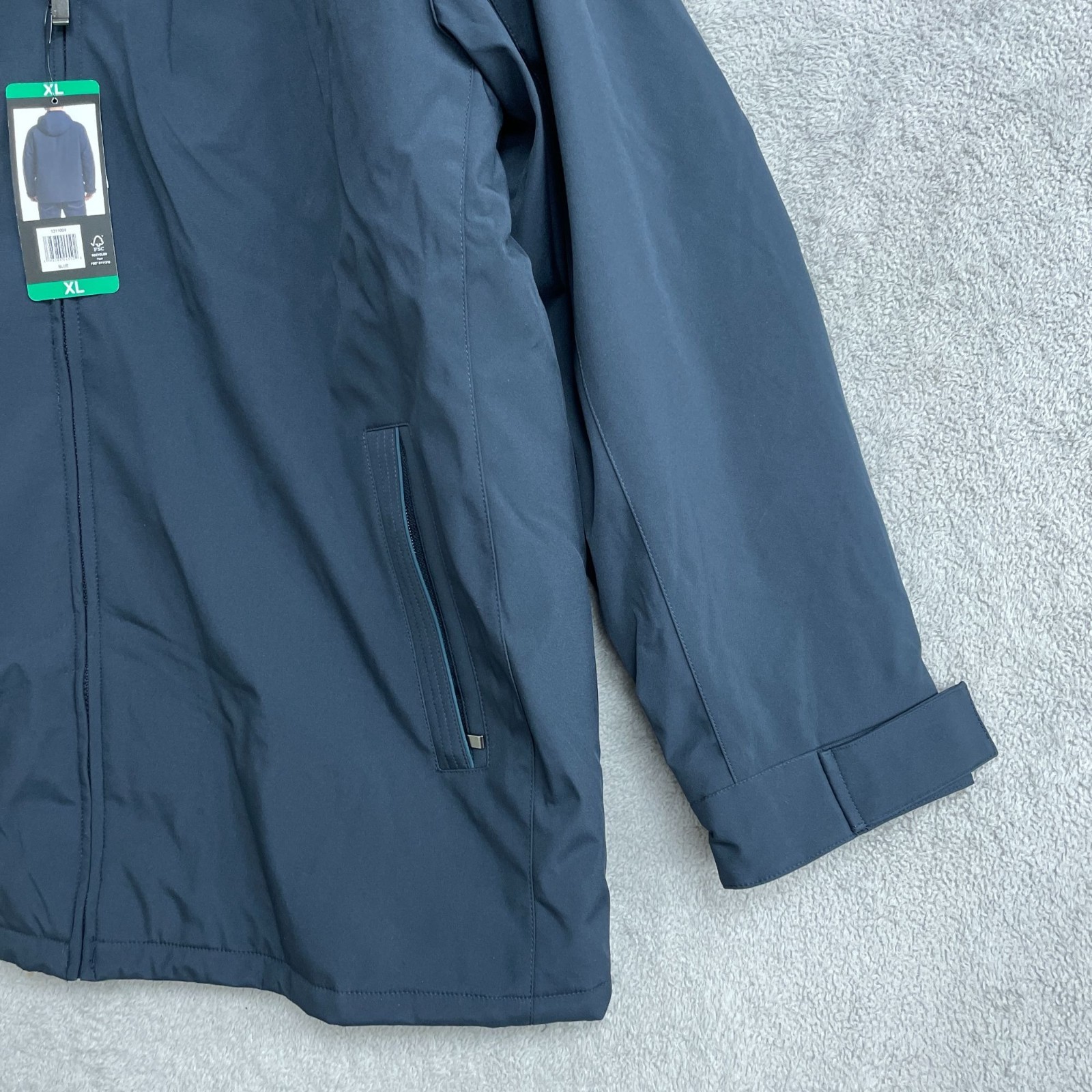 Weatherproof Men’s XL Hooded Parka Jacket Blue Waterproof Quilted Lined JCK177