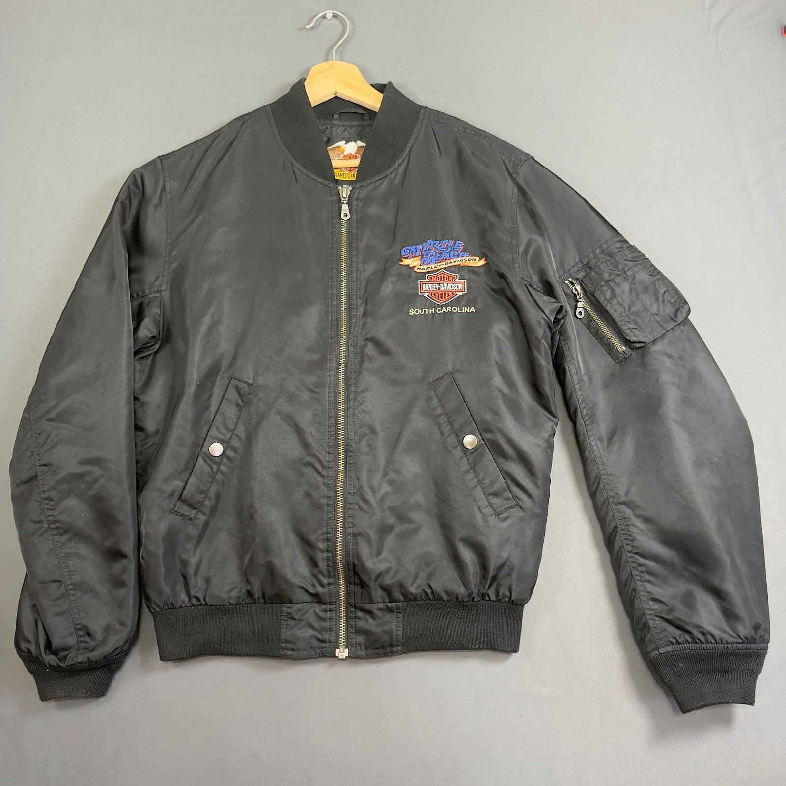 Harley Davidson Bo Ber Black South Carolina Size Jacket Jet Black M
