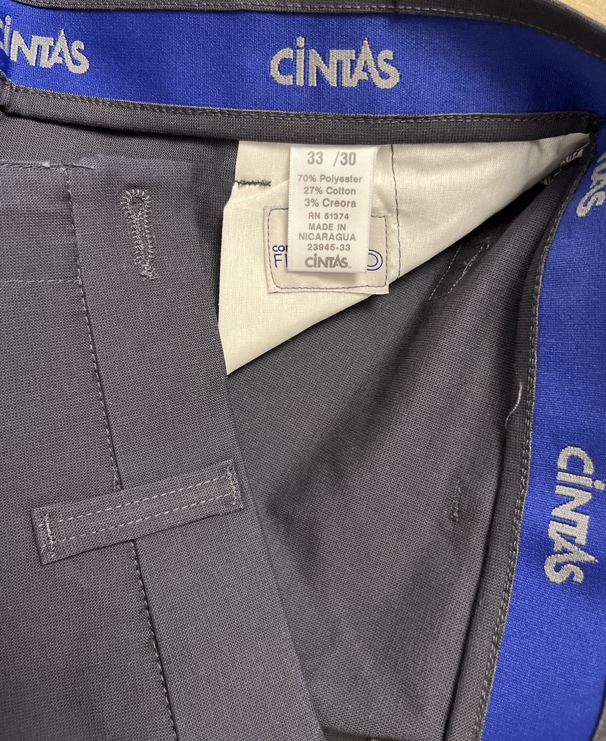 Cintas Pair Of Comfort Flex Pro Work Pants Blue 33×30
