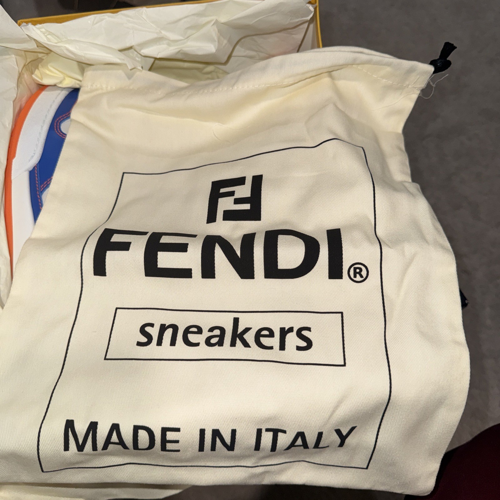 FENDI Match FF Men’s Leather Logo Fashion Ace Sneakers UK 9 – US 10