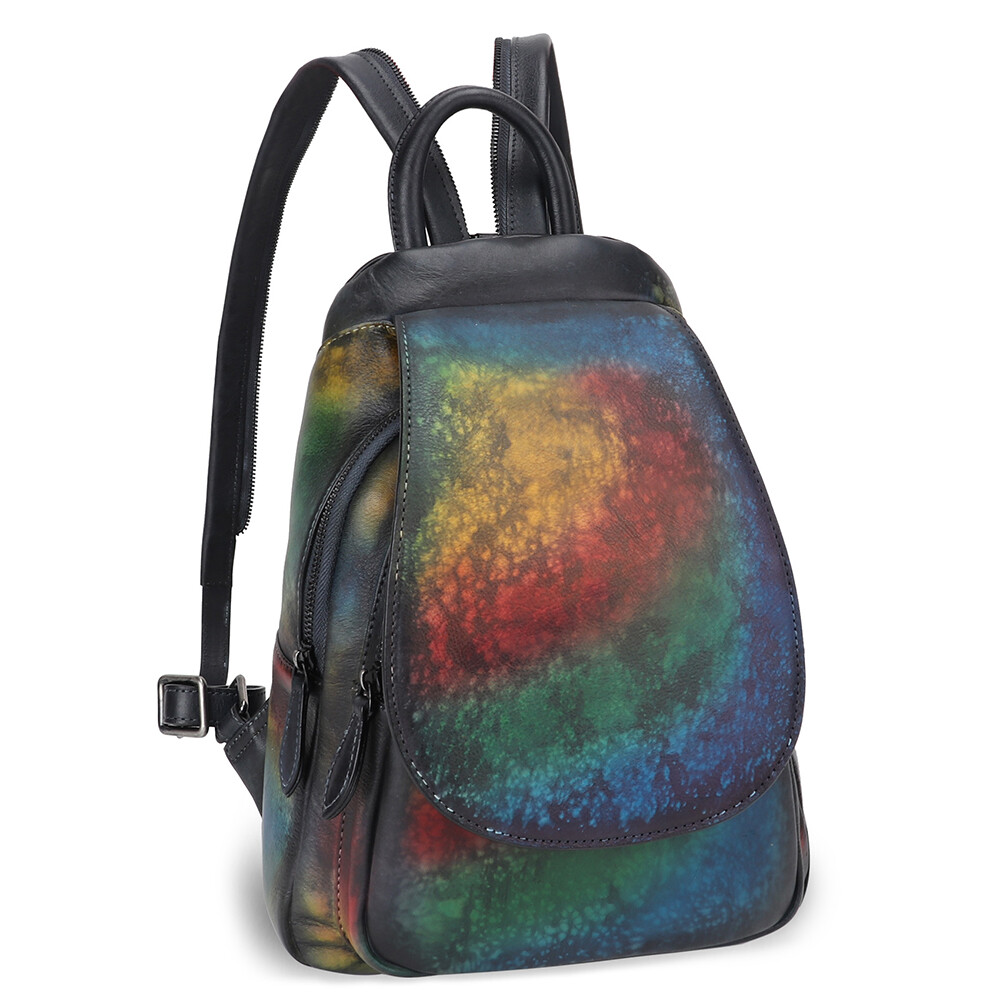 Genuine Leather Backpack for Women Leather Knapsack Rucksack Bag Daypack Purse