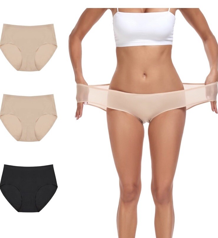Womens Seamless Briefs Panties Soft Stretch Underwear No Panty Line Hipster 3pk