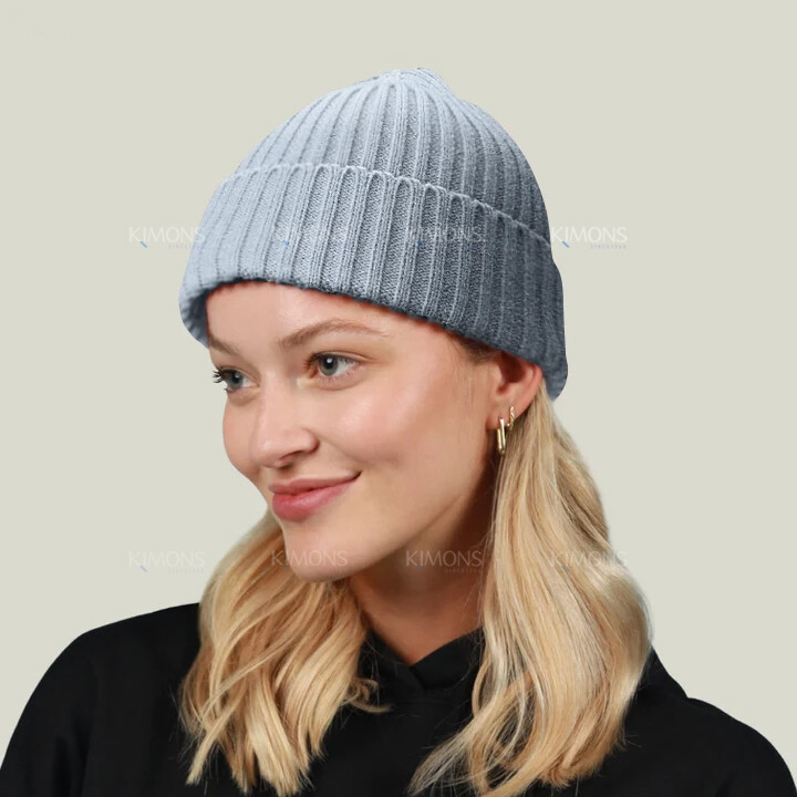 Mini Short Fisherman Beanie Hat Ribbed Winter Warm Knitted Skull Cap cuff II