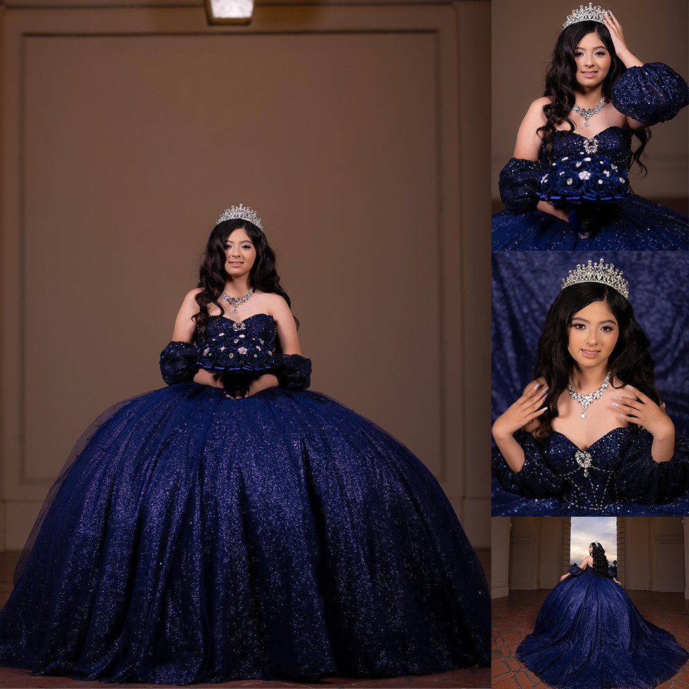 Noble Sequin Tulle Quinceanera Dresses Glitter Pageant Dress with Train for Girl