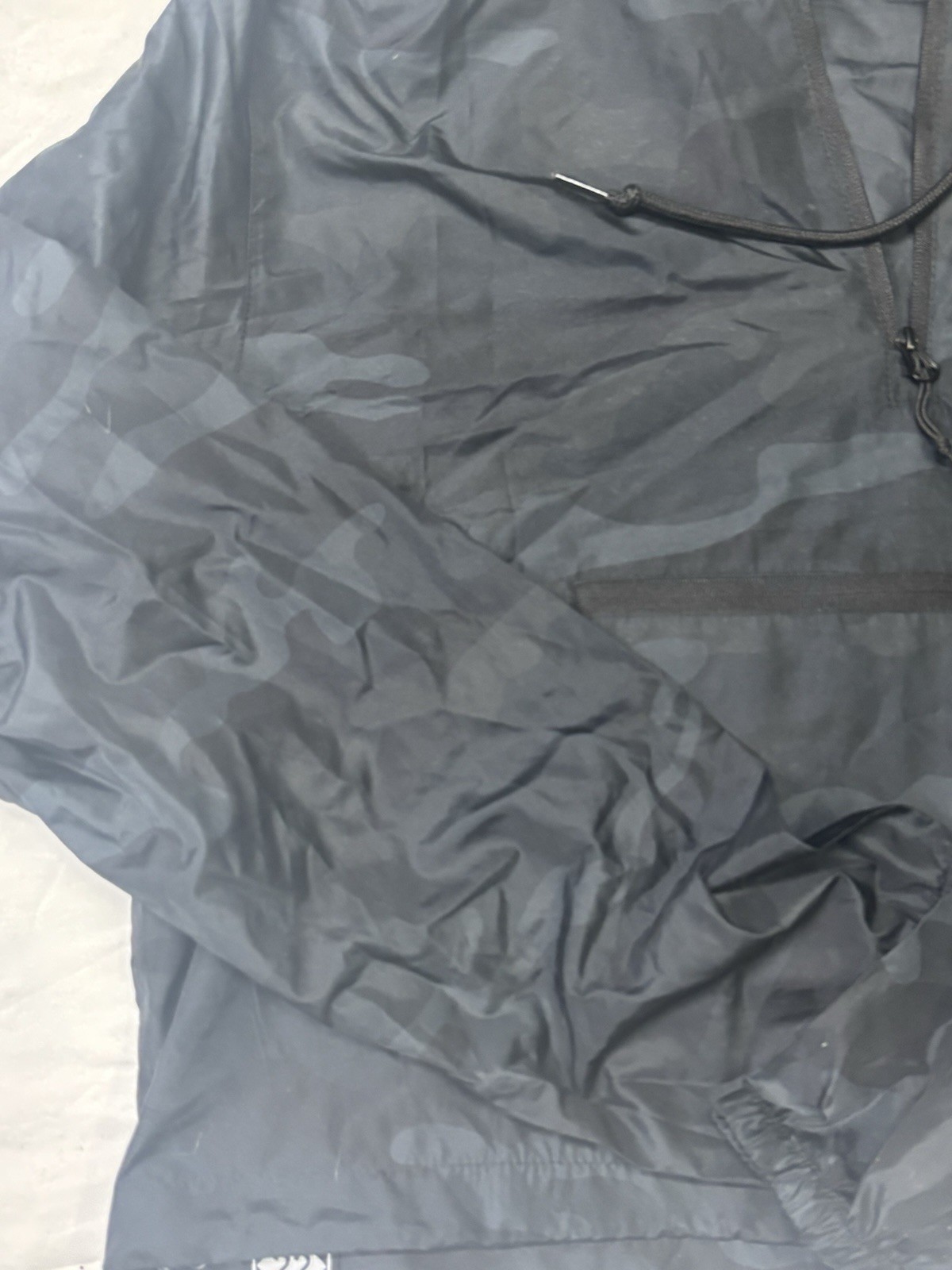 M22 Men’s Hooded Half Zip Anorak Jacket Black Gray Camo Outdoor XL