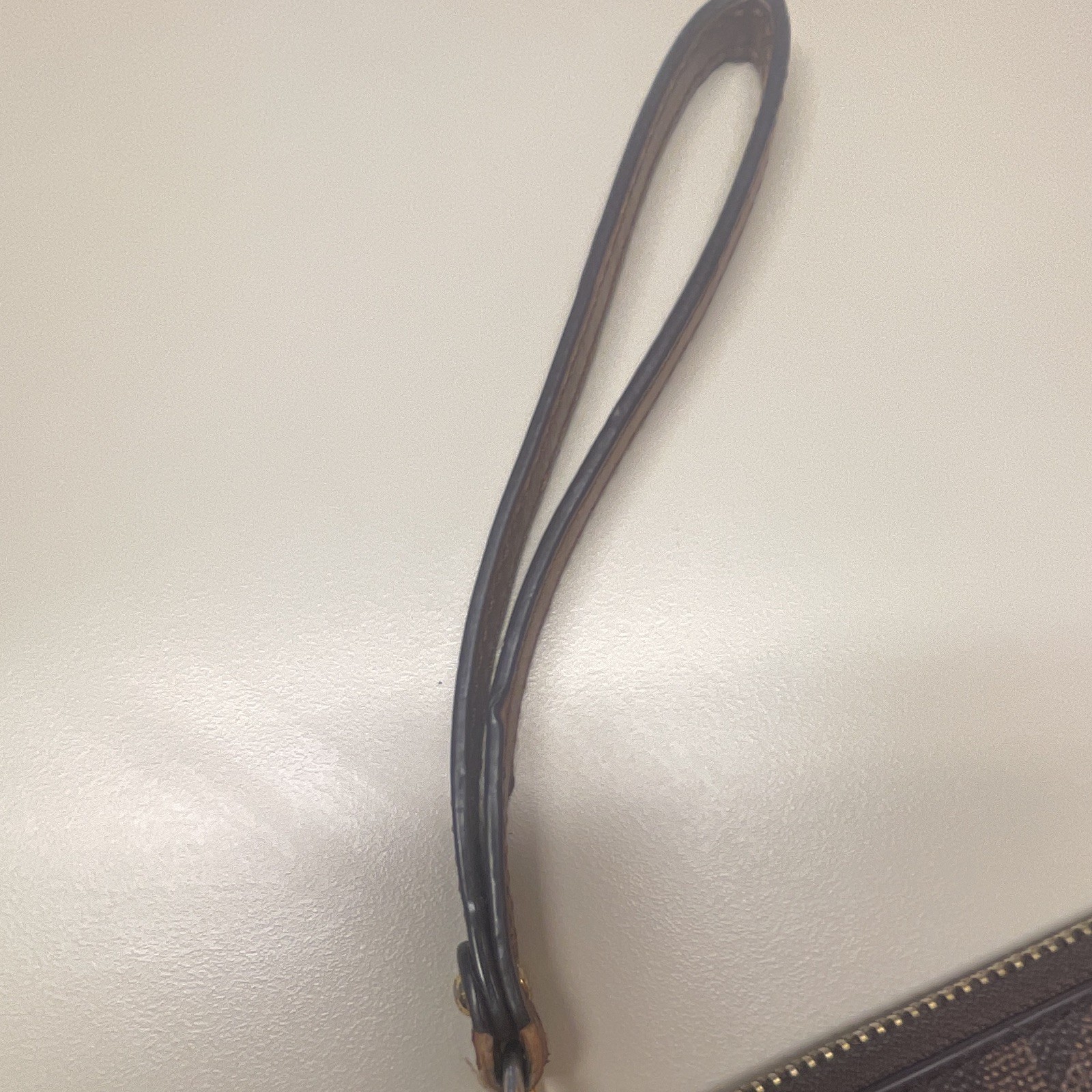Michael Kors Brown Logo Zip Wristlet Wallet Pouch w/ Wrist Strap & Zipper