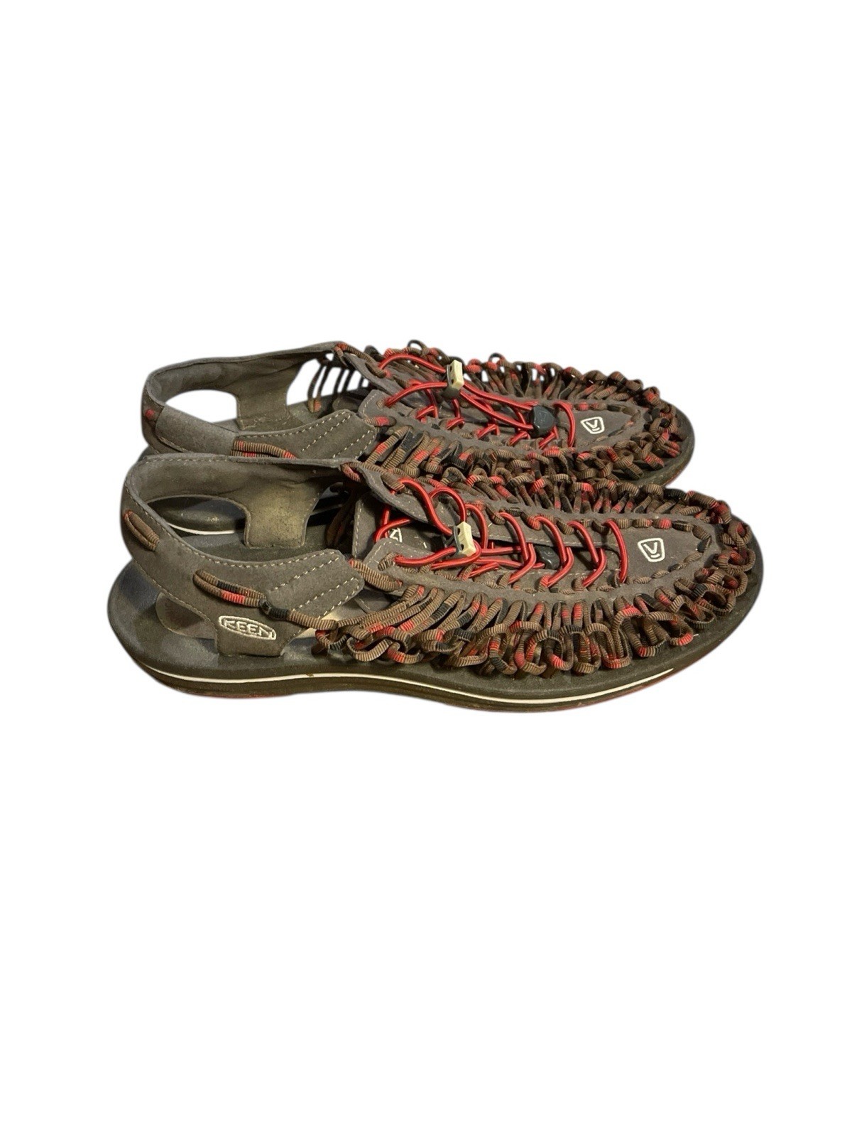 KEEN Uneek Sandals Mens Size 9 Gray Tow Cord Bungee Hiking Outdoors Gorpcore