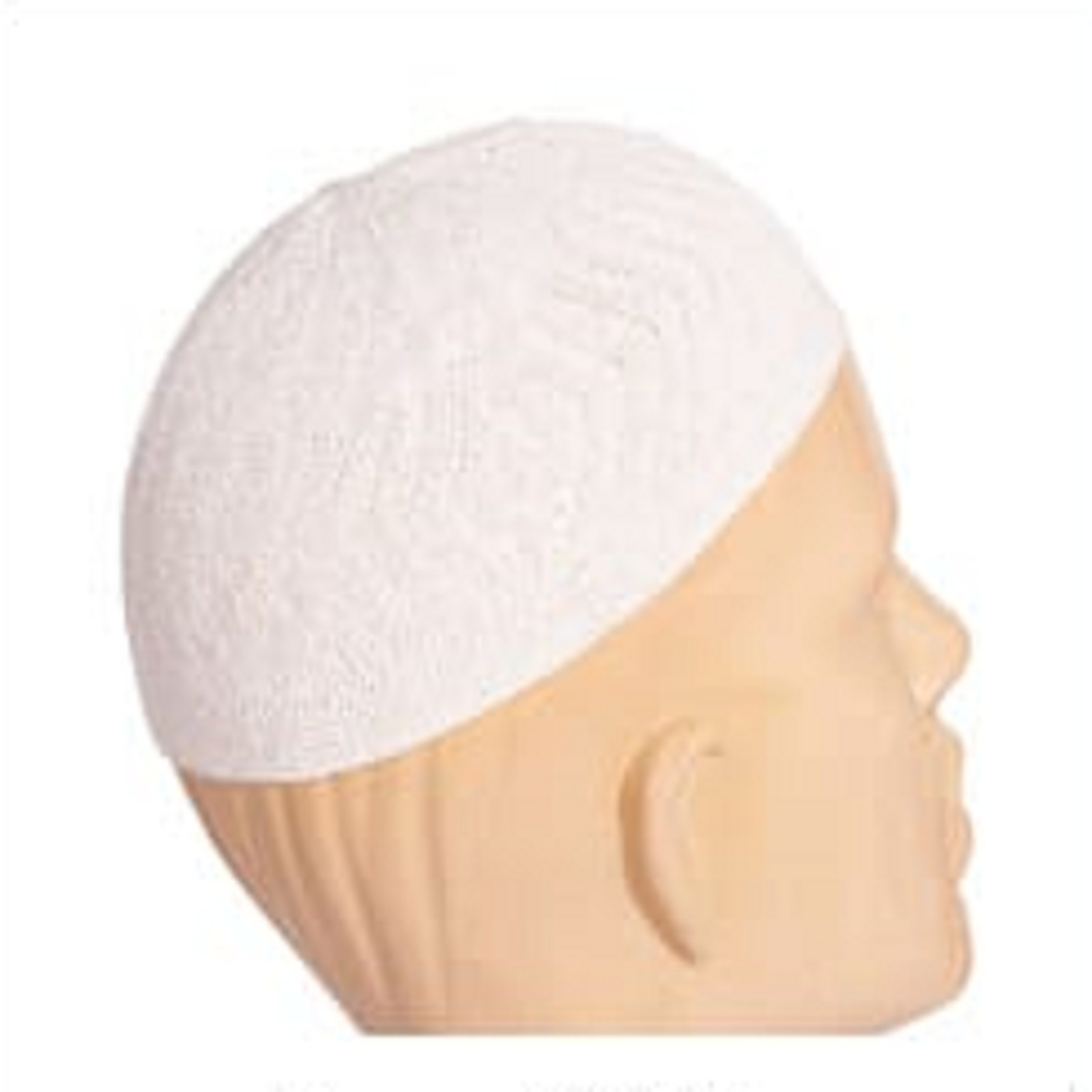 2 Kids White Knitted Kufi Hat – Lightweight Breathable Skullcap / Child Size Cap