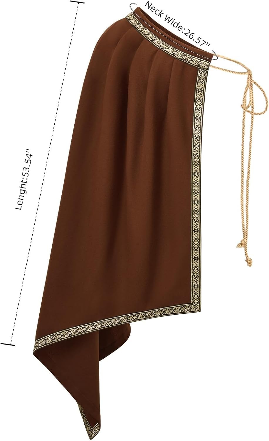 Mens Renaissance Shawl Half Shoulder Cape Medieval Samurai Cloak LARP Warrior