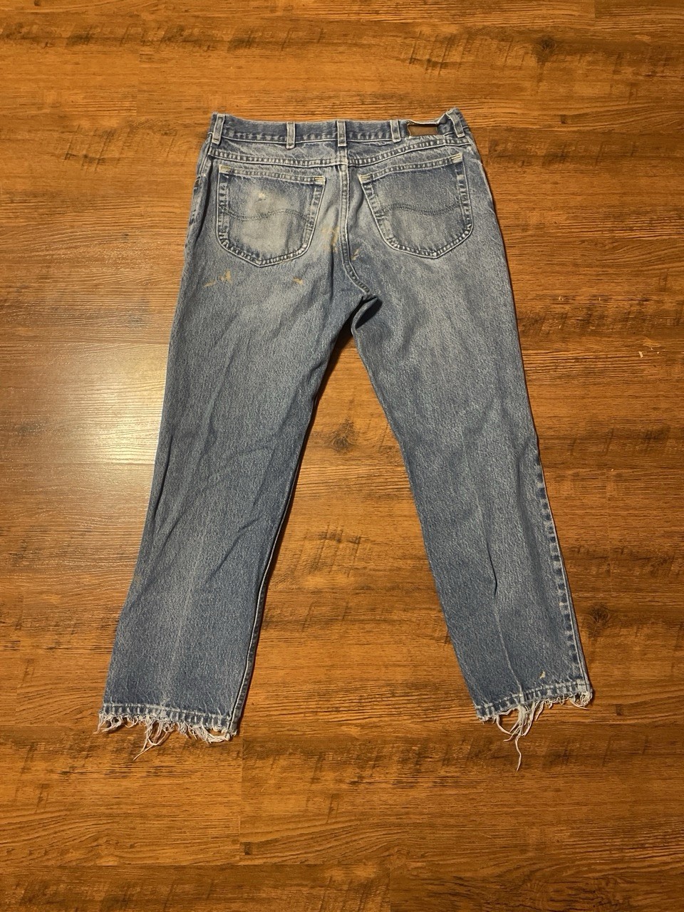 Vintage Lee Paint Splatter Blue Straight Jeans
