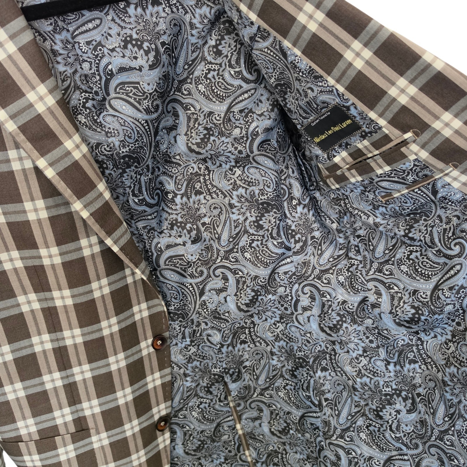 Bespoke Blazer 40L Wool Silk 4 Seasons Full Canvas Working Cuff Checked