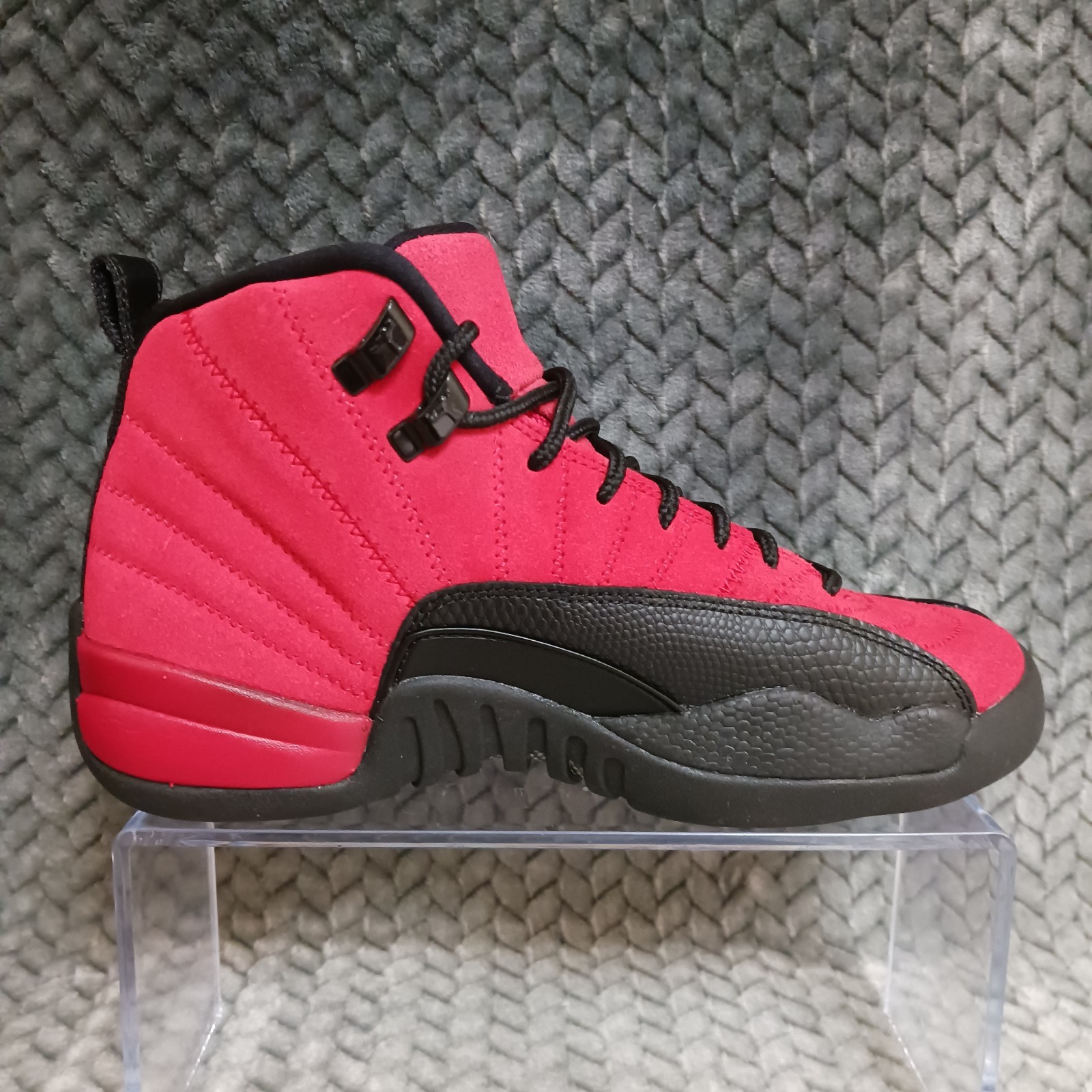 Air Jordan 12 Retro GS Reverse Flu Game Varsity Red Black Sneakers Shoes Sz 4.5Y
