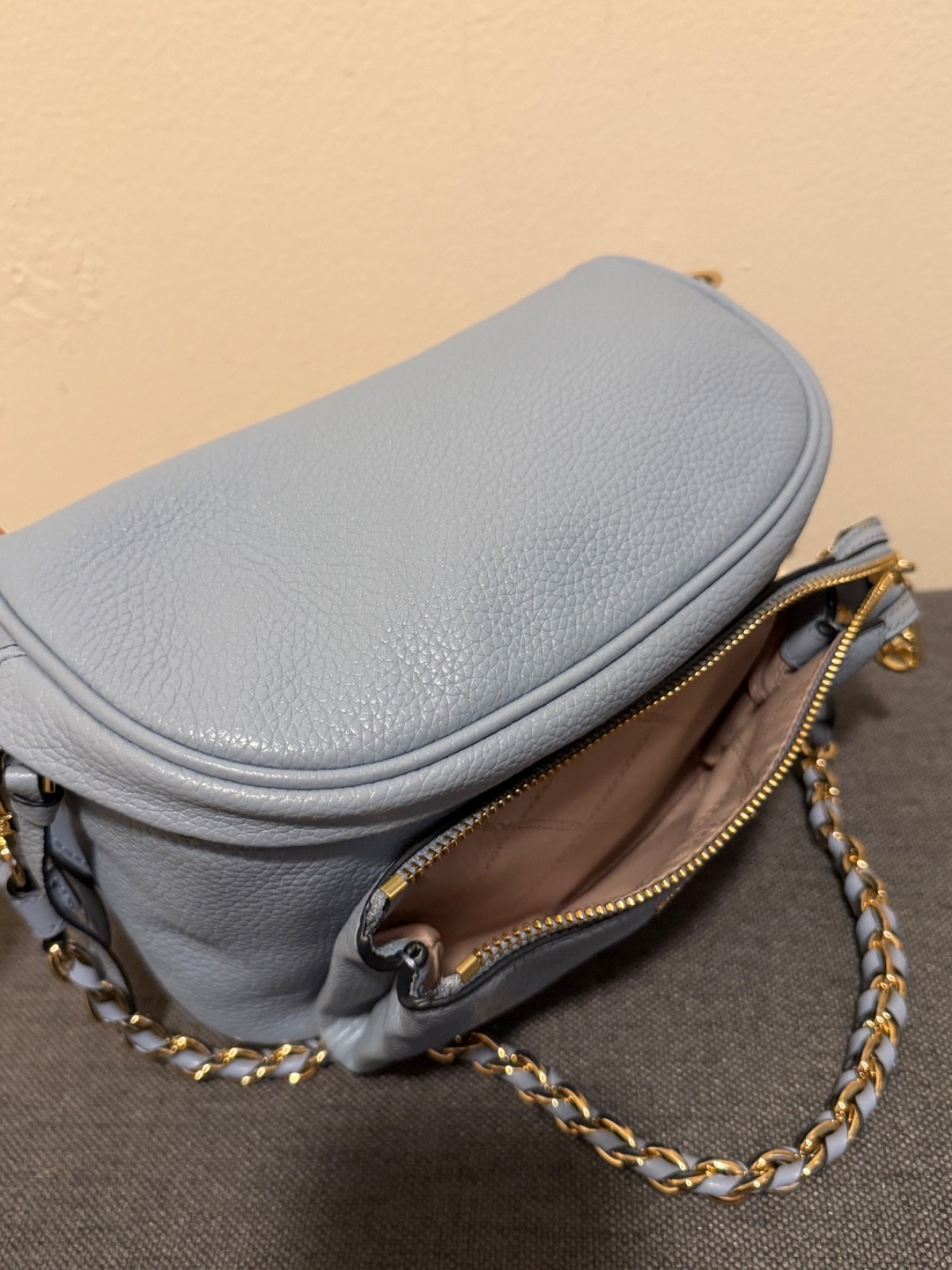 Michael Kors Slater Powder Blue Pebbled Leather Belt Bag Fanny Pack