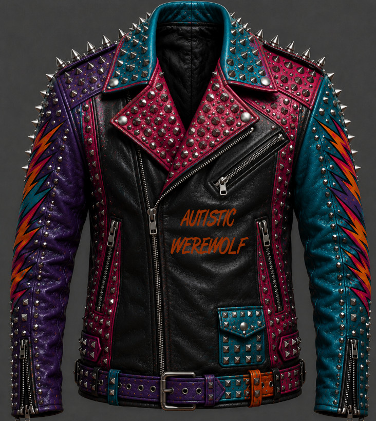 Men’s Punk Studded Leather Jacket Multicolor Biker Rock Jacket Gothic Spiked