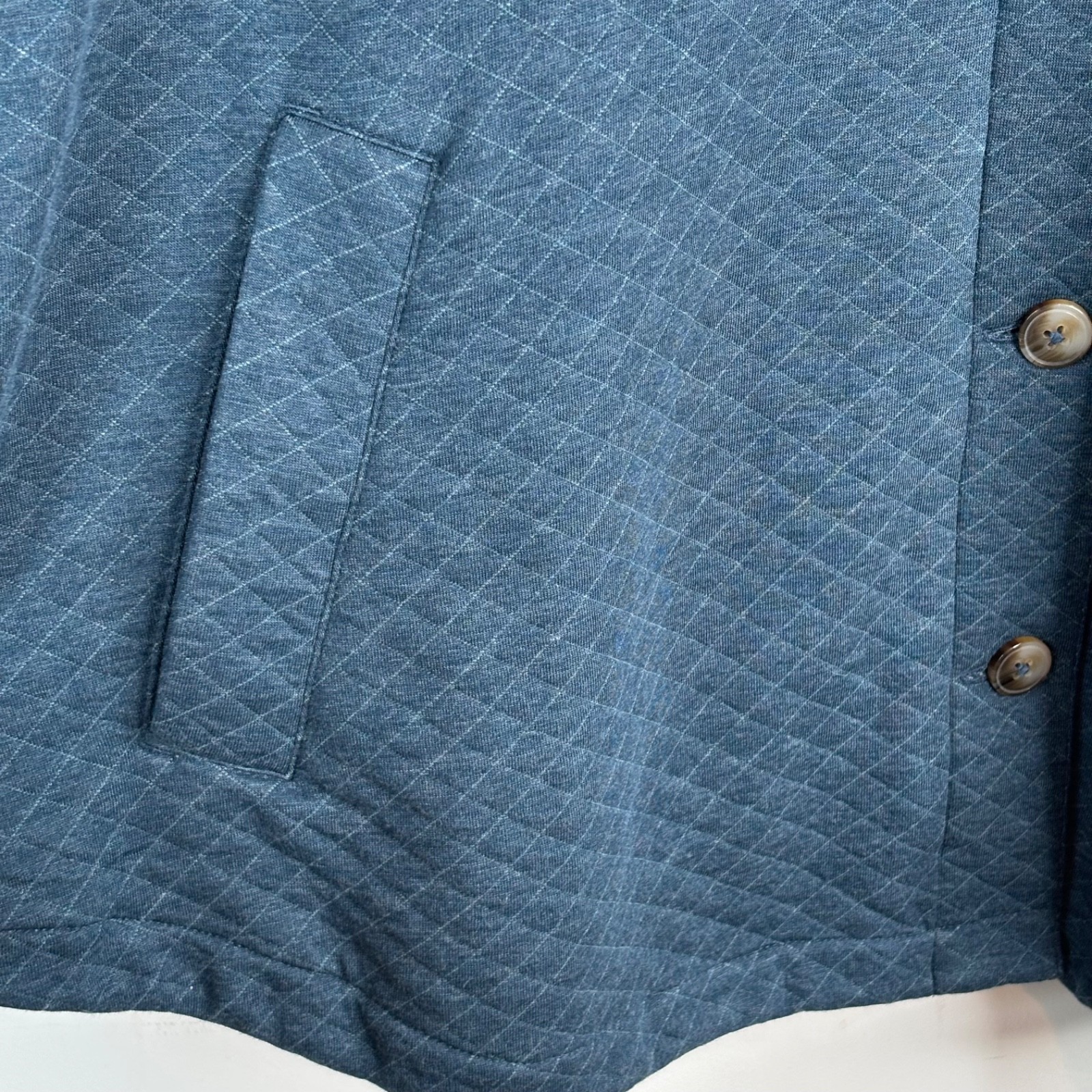 NWT J Jill Shacket 2X Blue Quilted Button Up Collar Pockets Chore Coastal Travel